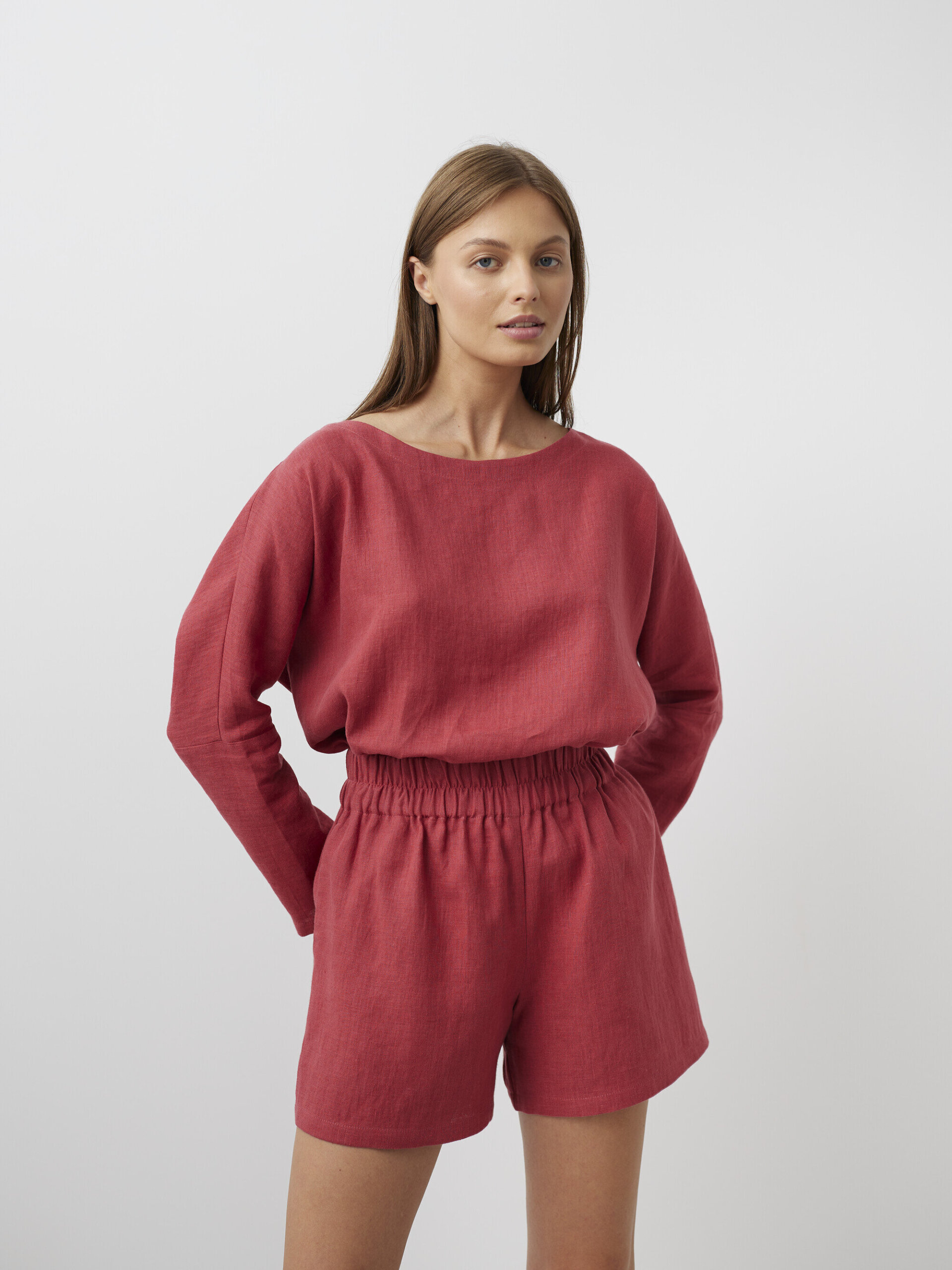 ISLA High Waisted Linen Shorts - Image 1