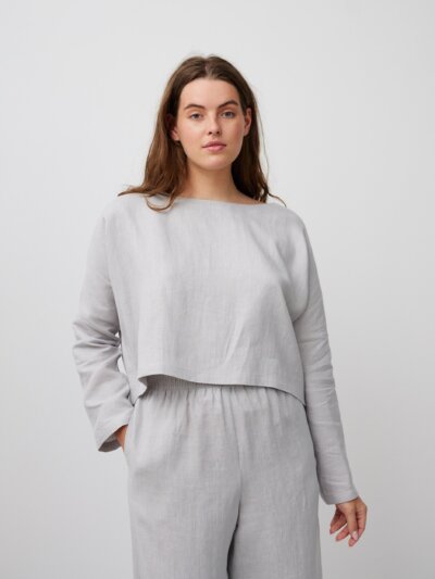 IVY Cropped Linen Top