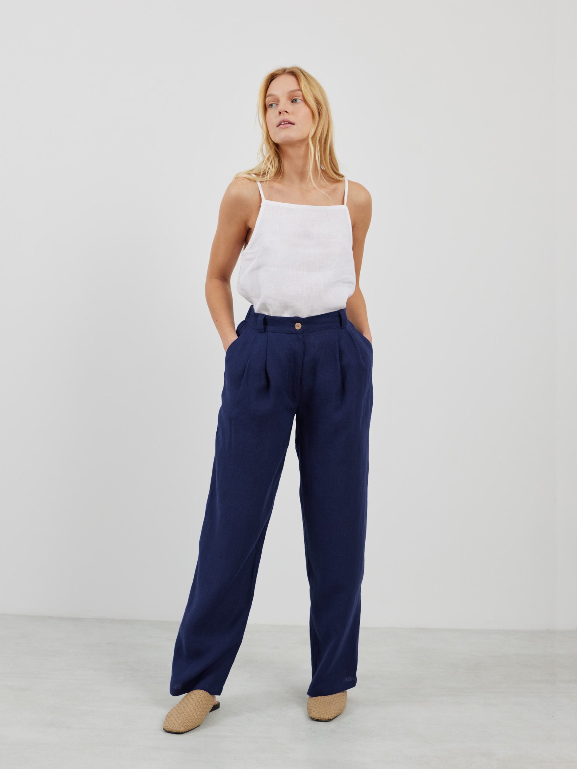 JAMES Linen Tailored Pants - Image 1