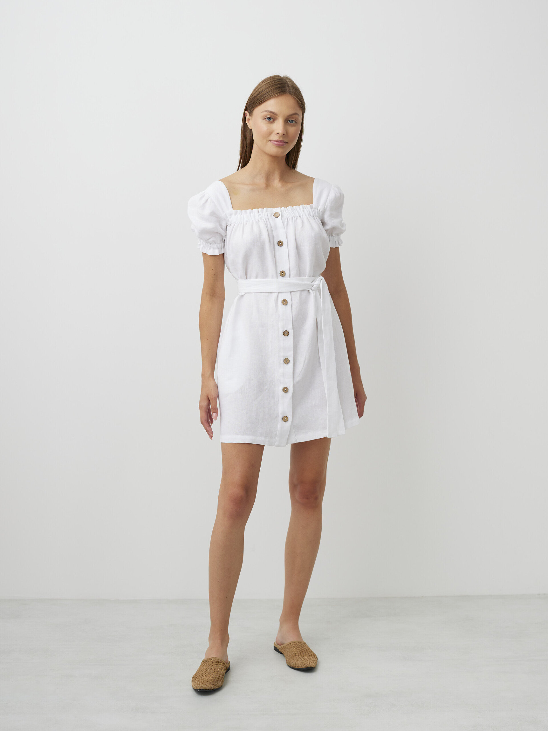JULY Button Front Linen Dress - Image 2