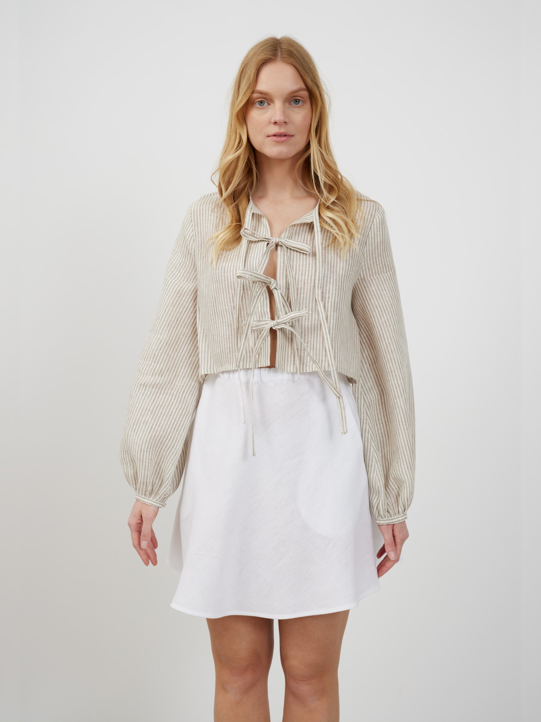 KOA Tie Front Linen Top - Image 4