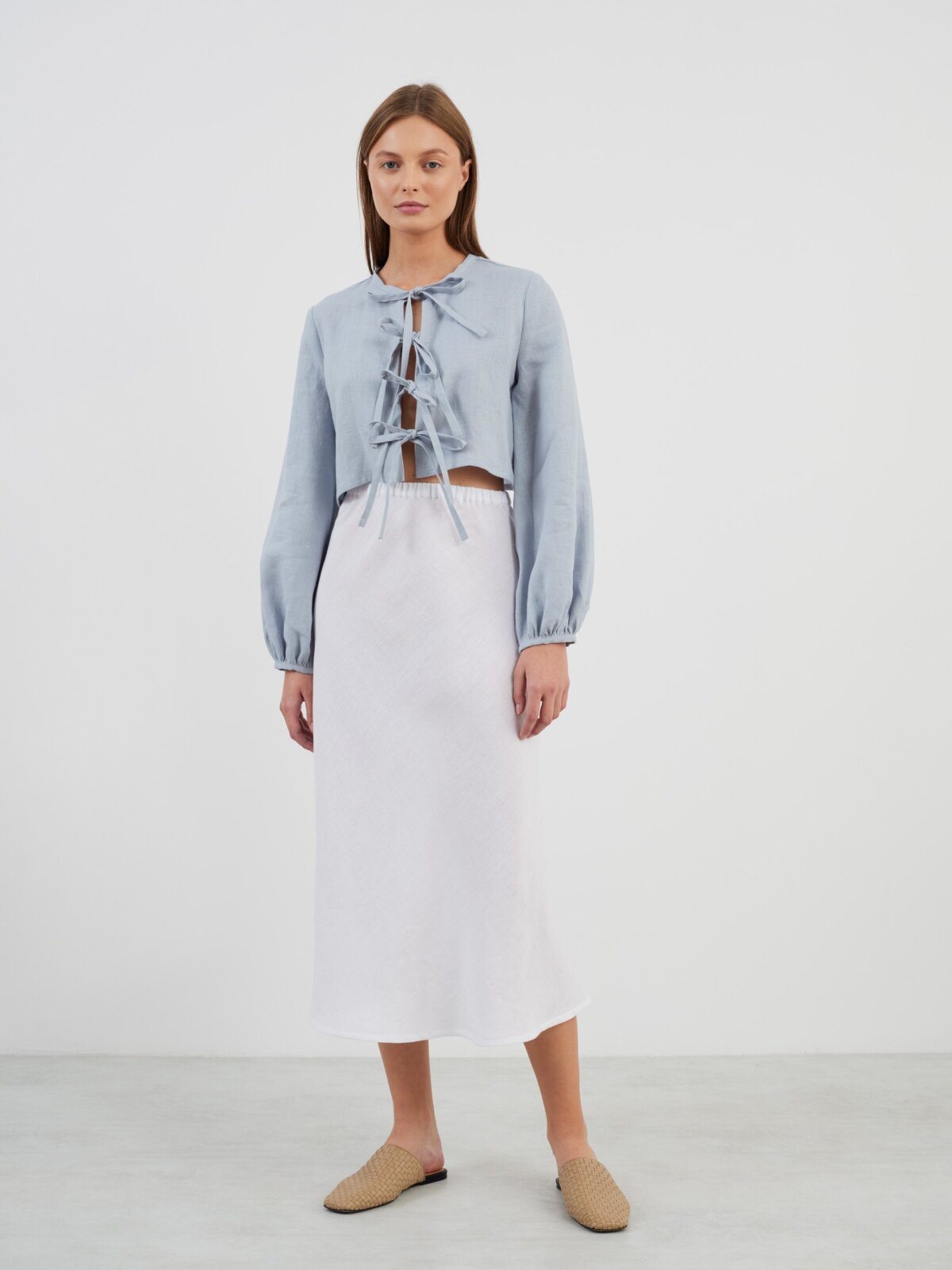 KOA pellava croptoppi Siniharmaa — kuva 2