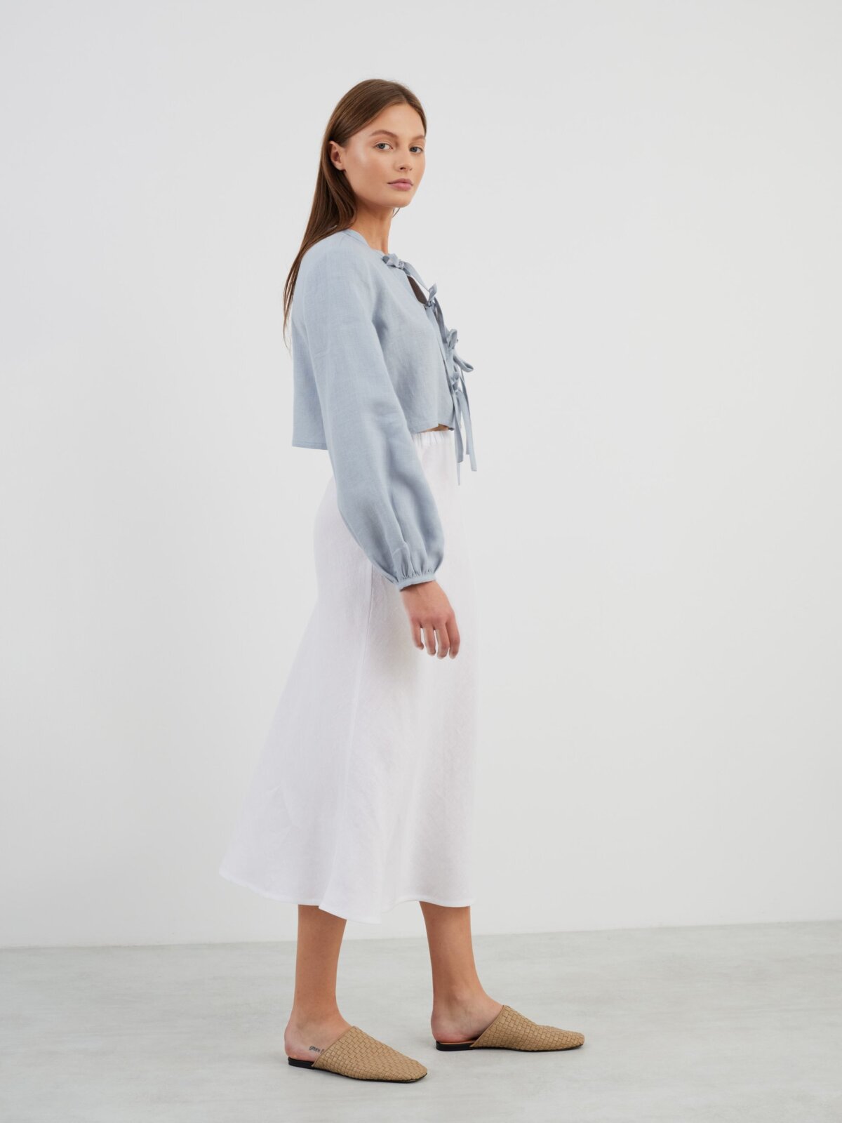 KOA pellava croptoppi Siniharmaa — kuva 4