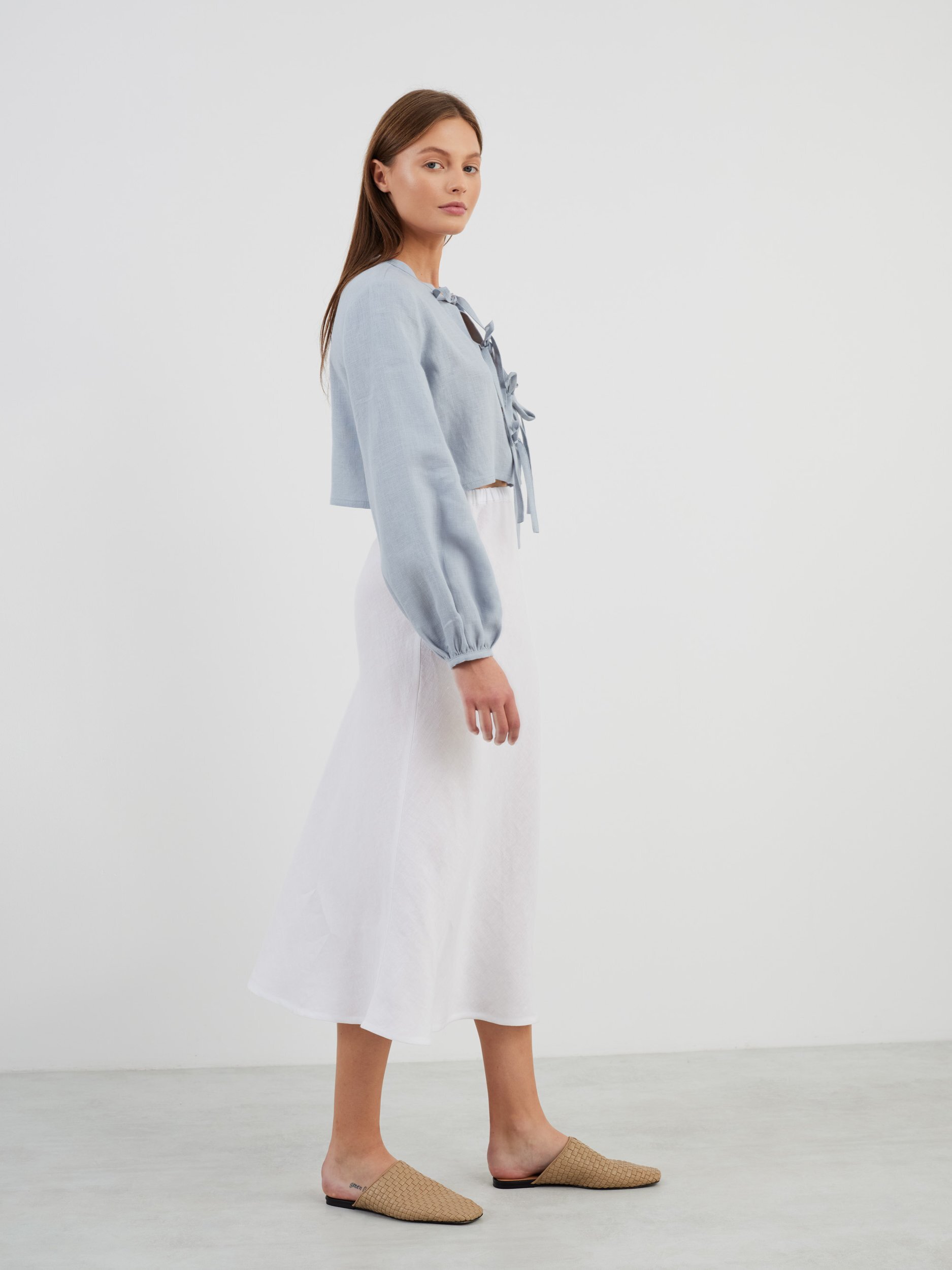 KOA Tie Front Linen Top - Image 4