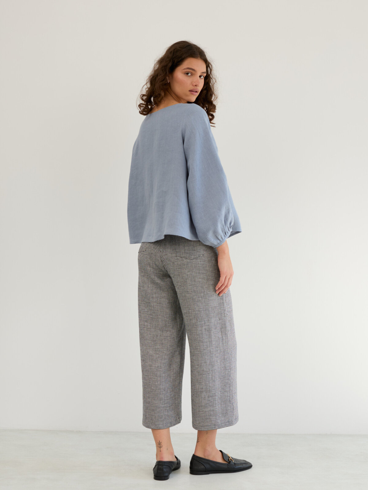 DAISY pellavapaita Vaaleansininen — takaa