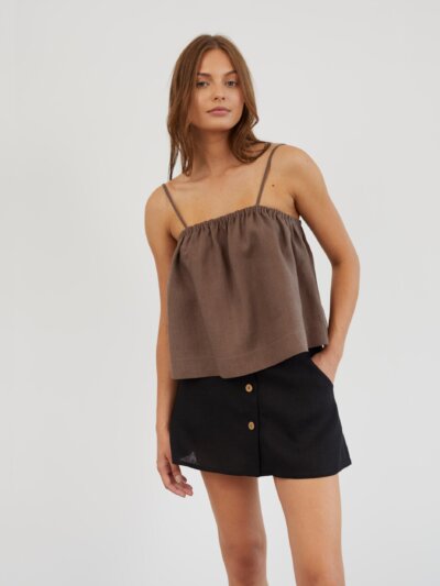 Linen Cropped Cami Top NICOLE