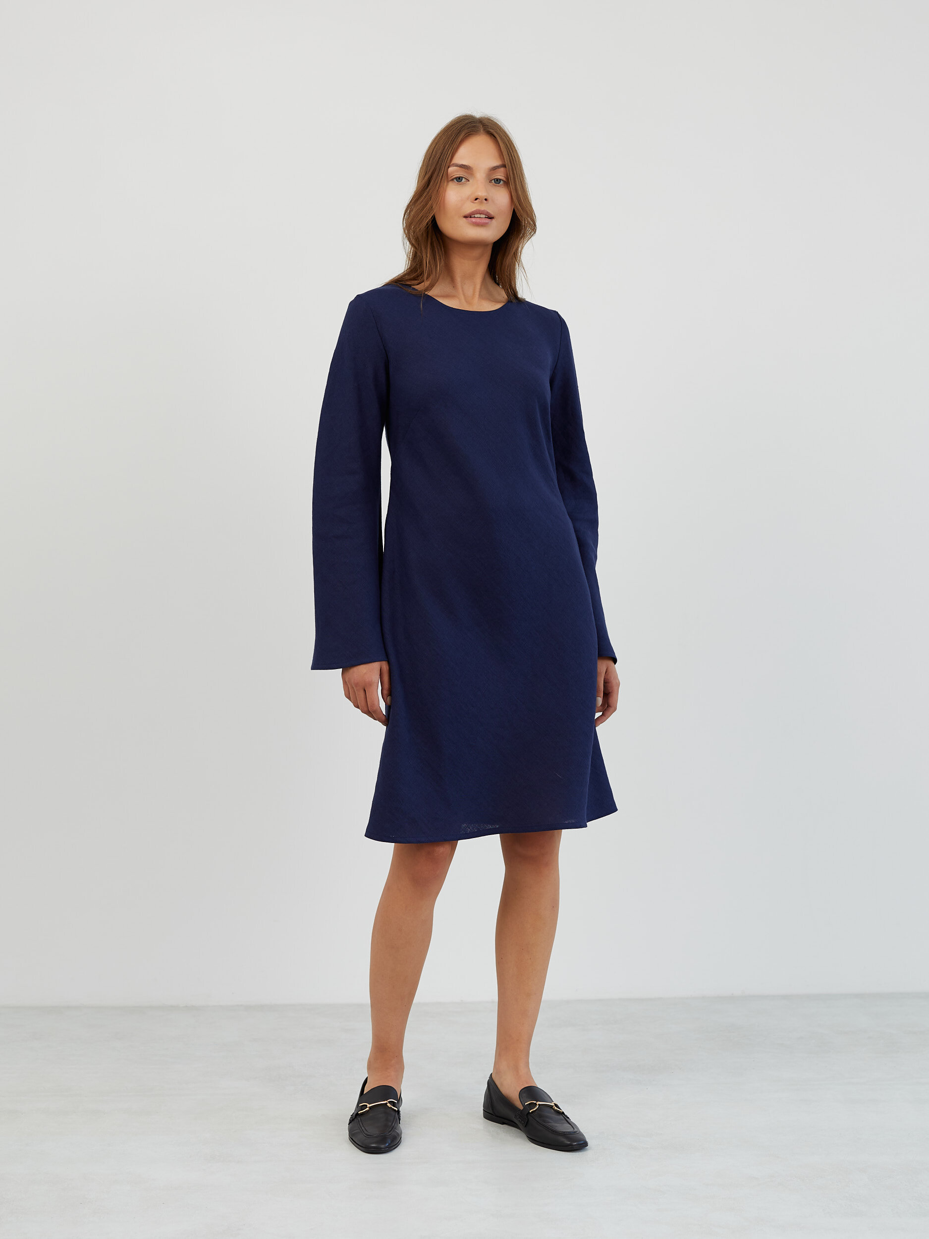 Bell Sleeve Short Linen Dress LORELEI - Image 2