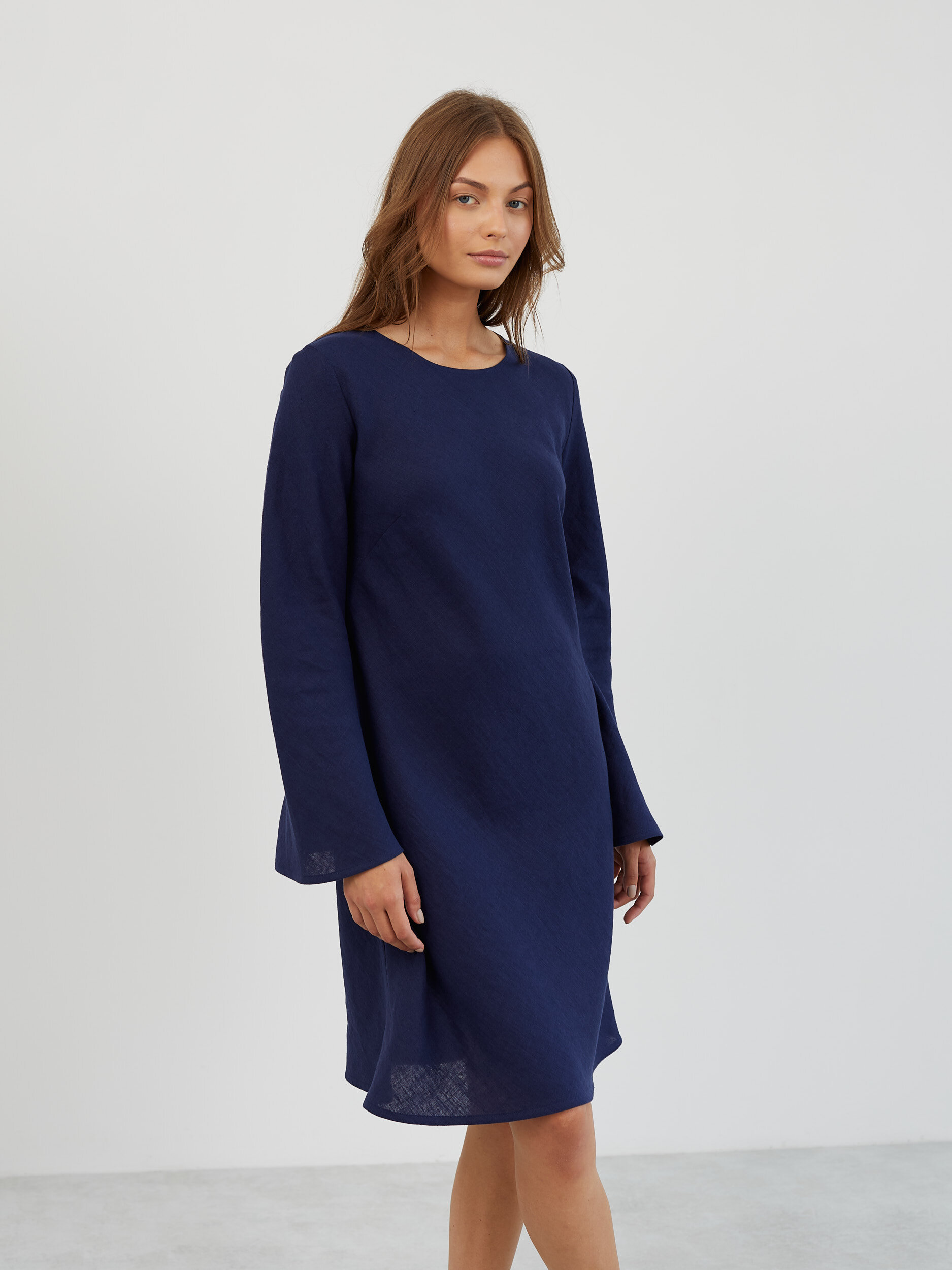 Bell Sleeve Short Linen Dress LORELEI - Image 3
