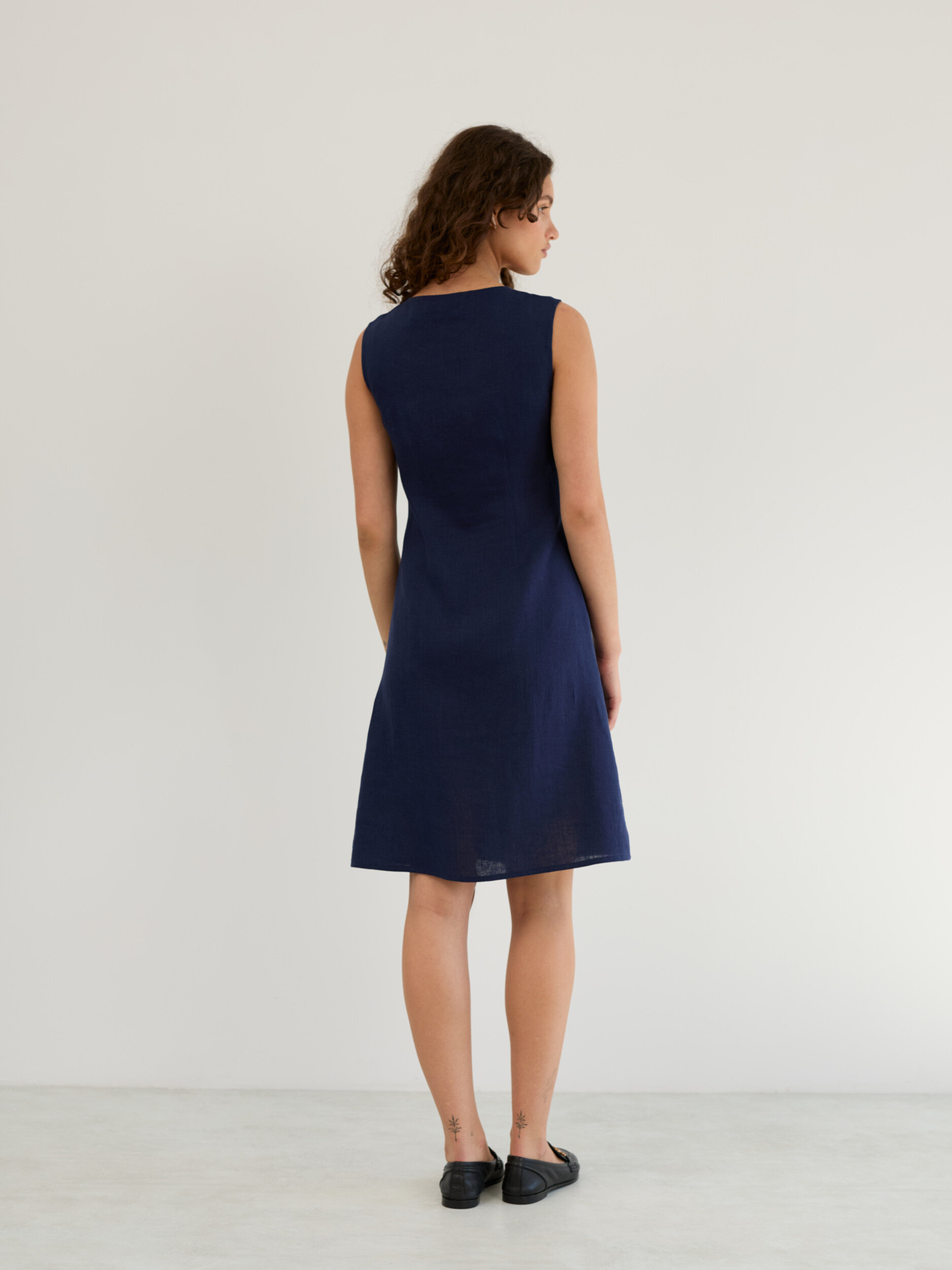 Linen Sleeveless Button Front Dress IMOGEN - Image 6