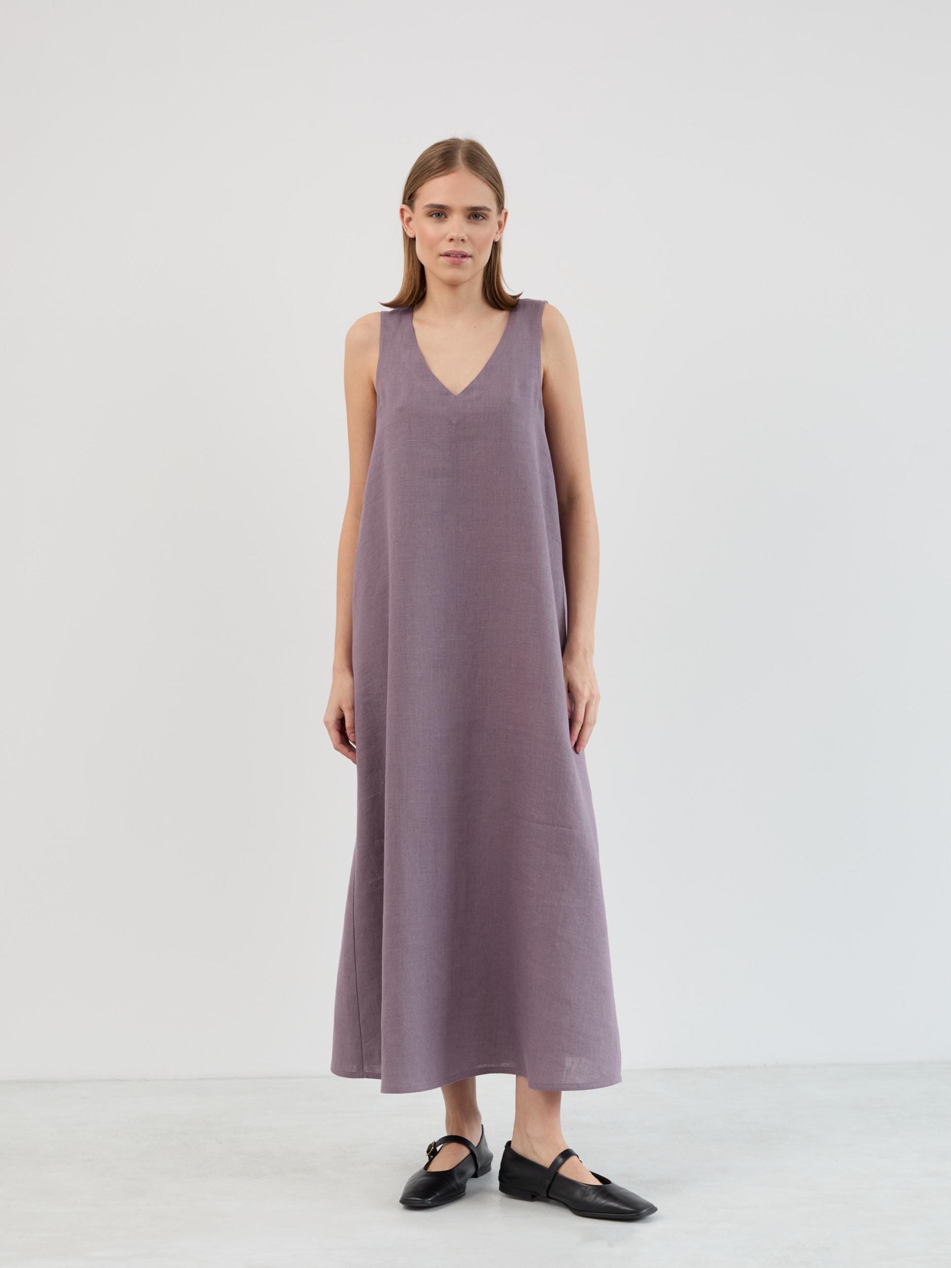 Linen Maxi Dress Sleeveless Lanav - Image 2