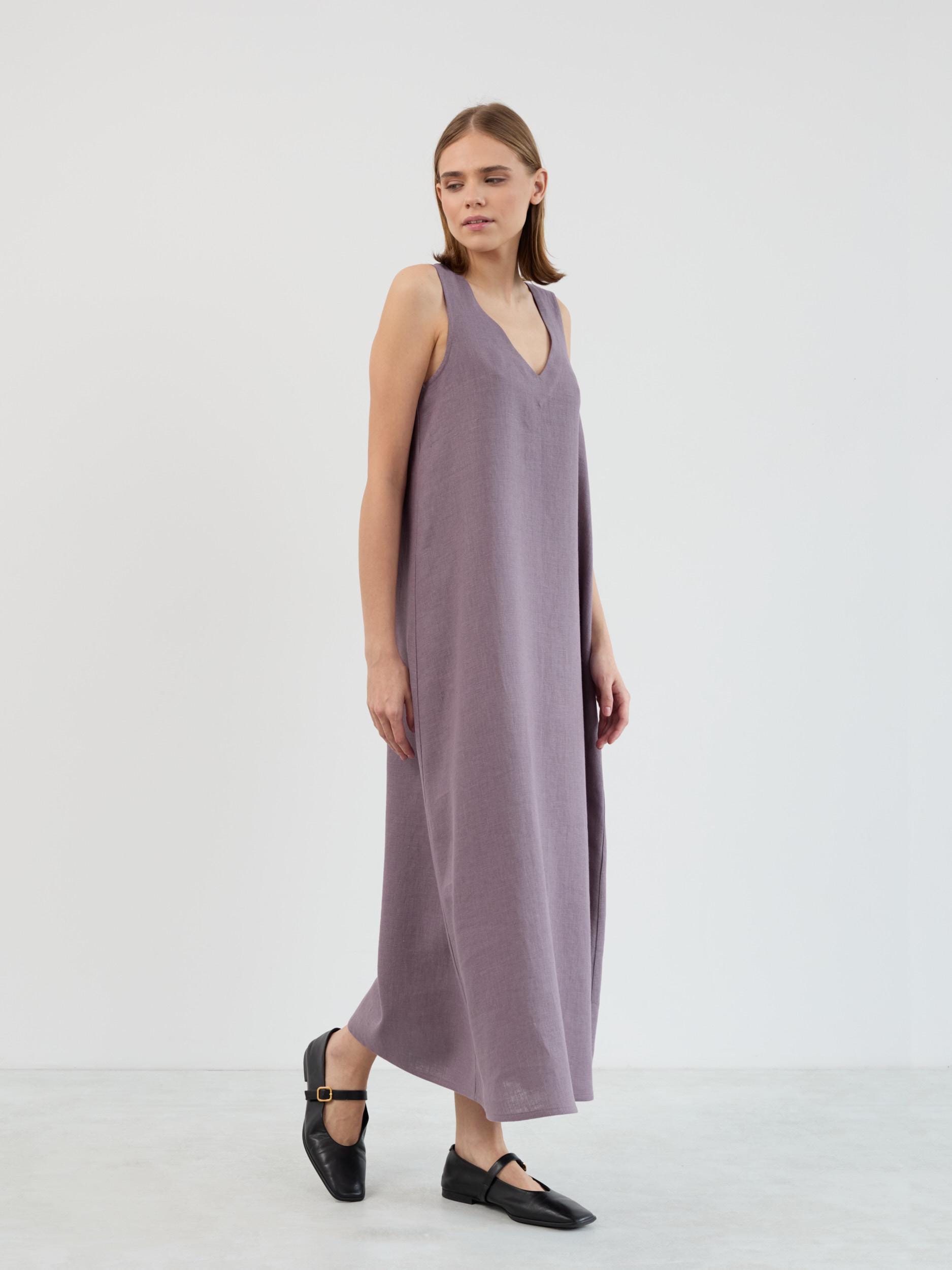 Linen Maxi Dress Sleeveless Lanav - Image 3