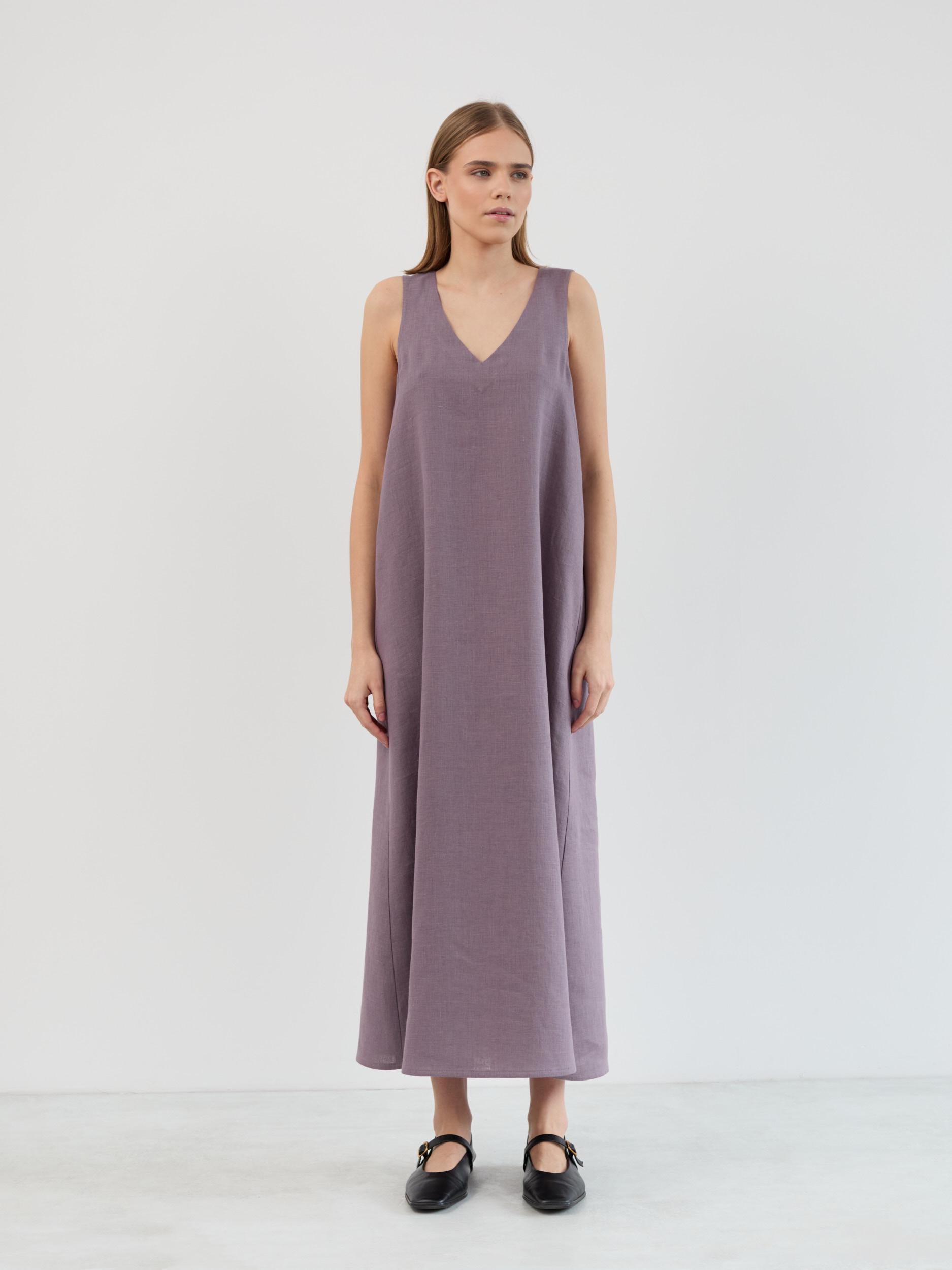 Linen Maxi Dress Sleeveless Lanav - Image 5