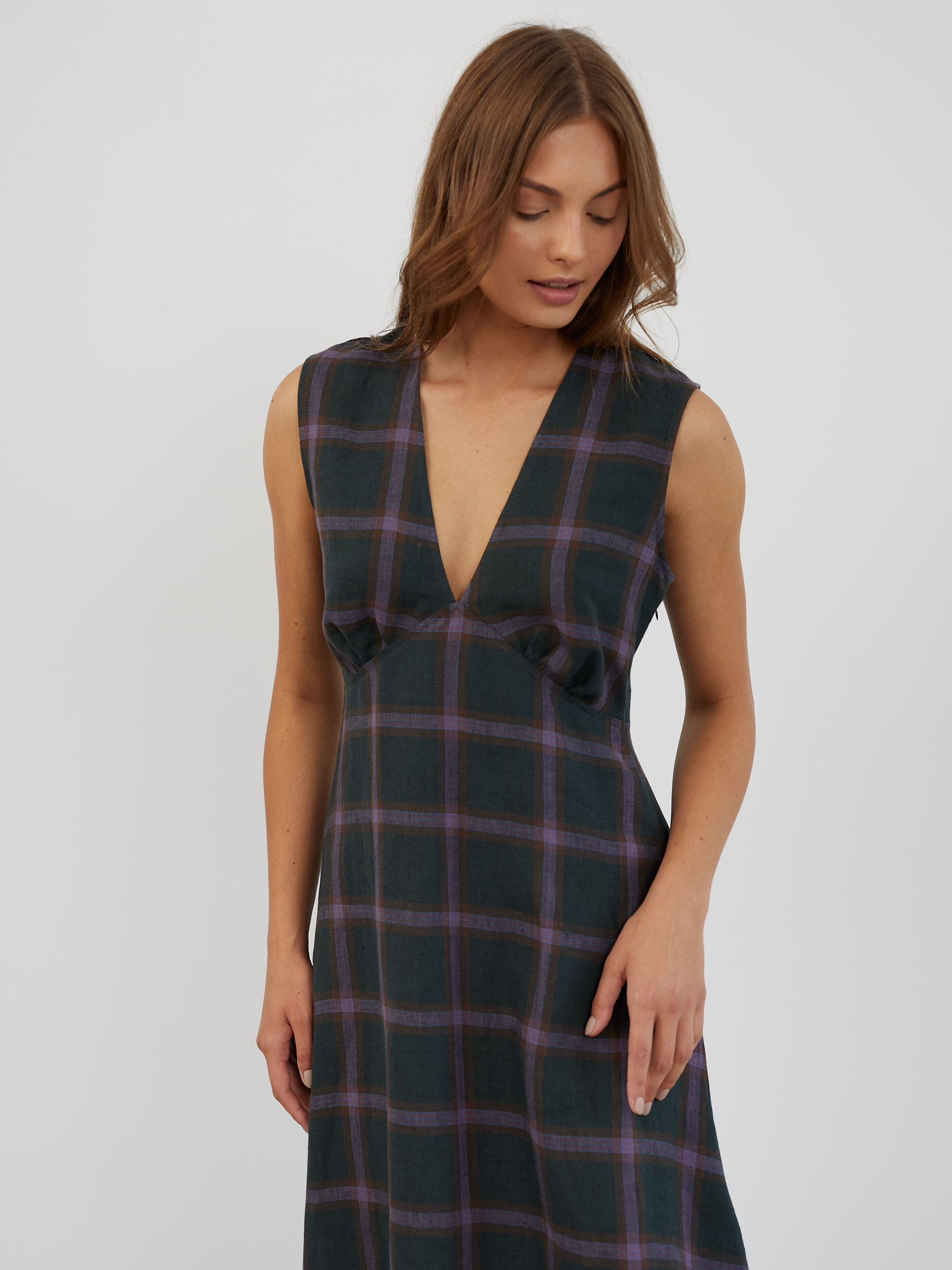 Sleeveless Linen Midi Dress LAURA - Image 4