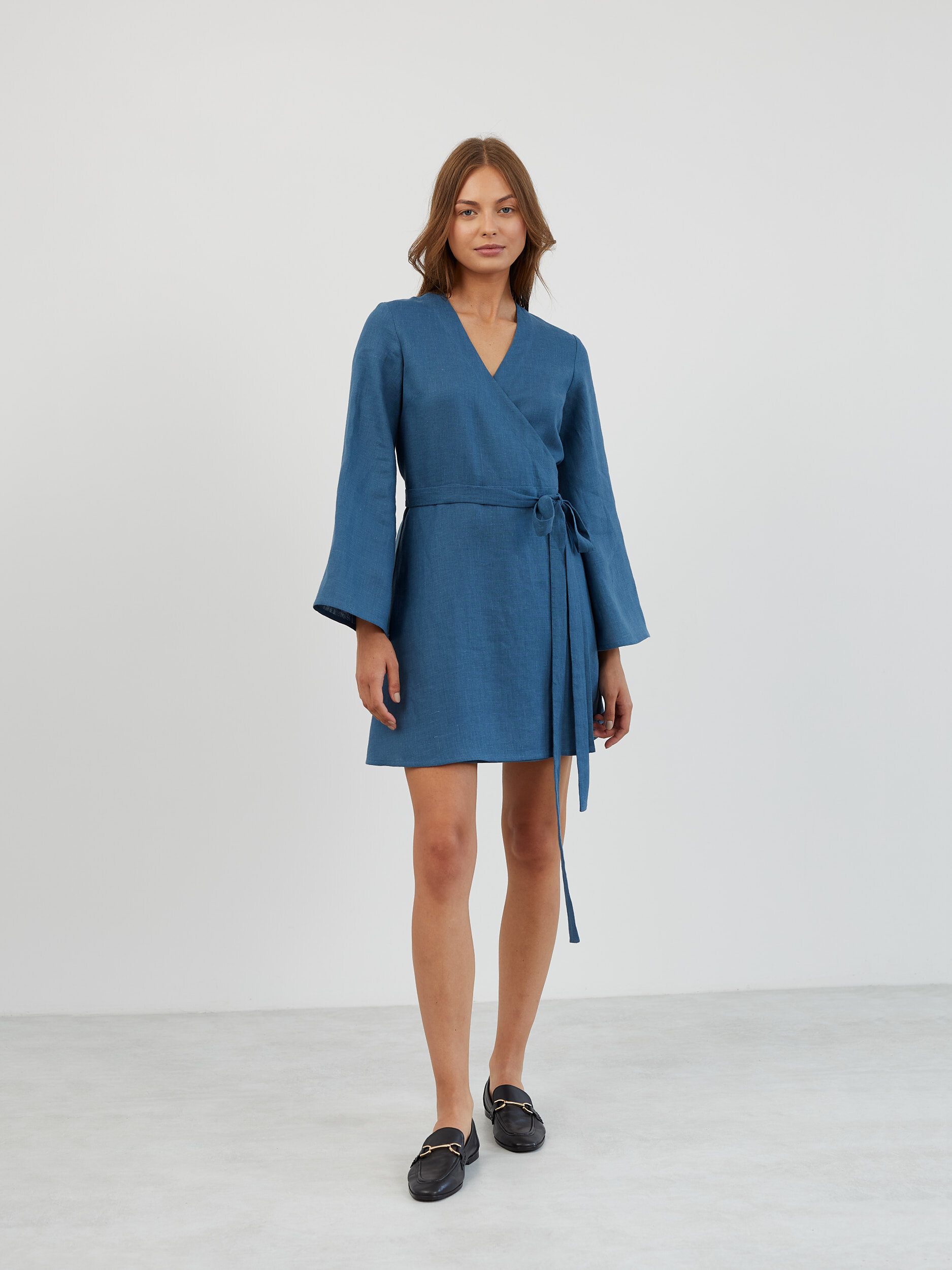Linen Wrap Mini Dress LYDIA - Image 2