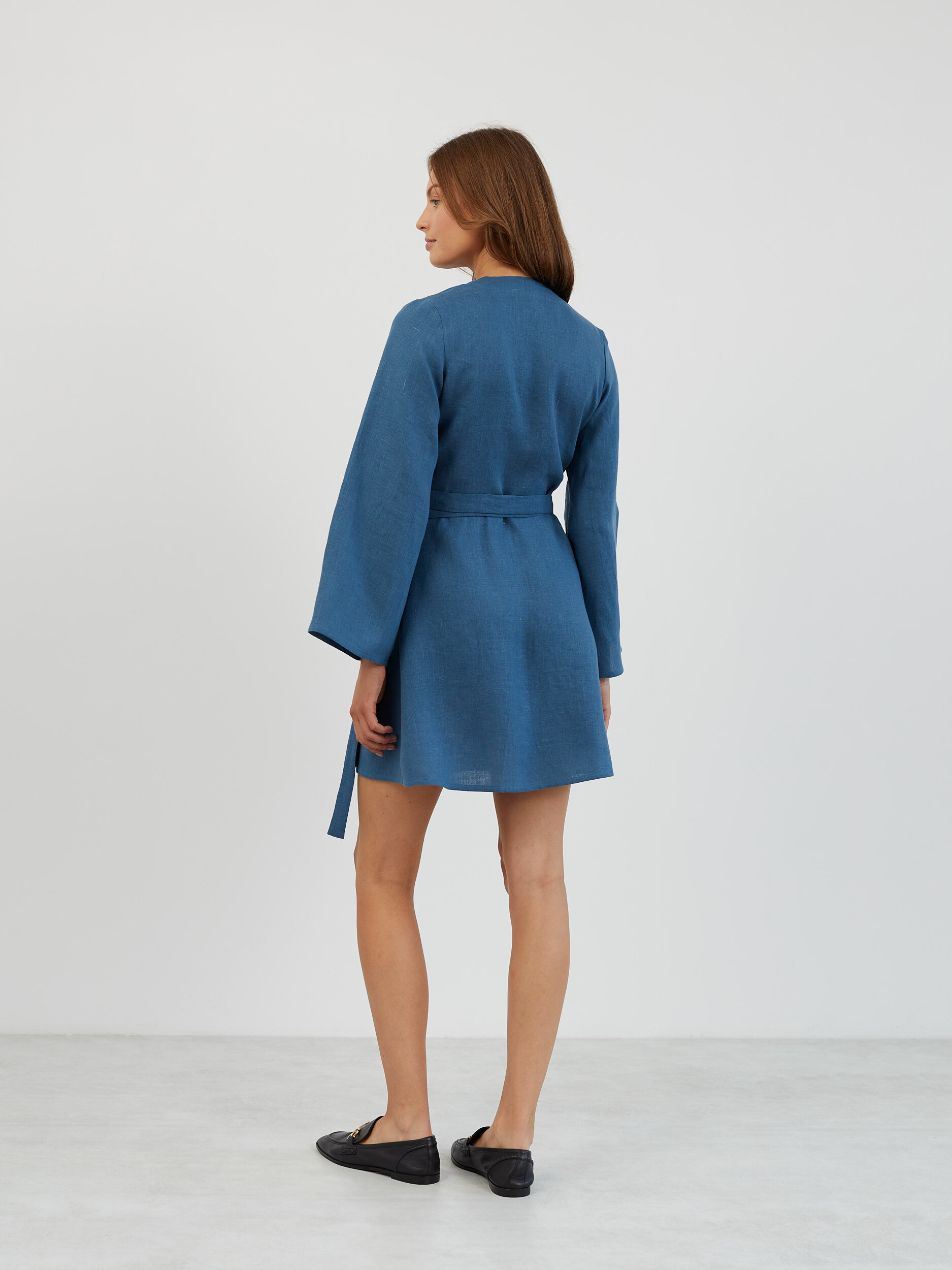 Linen Wrap Mini Dress LYDIA - Image 6