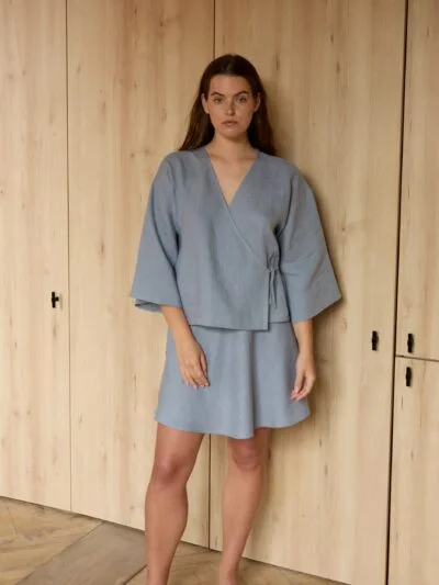 Linen Mini Skirt CELESTE