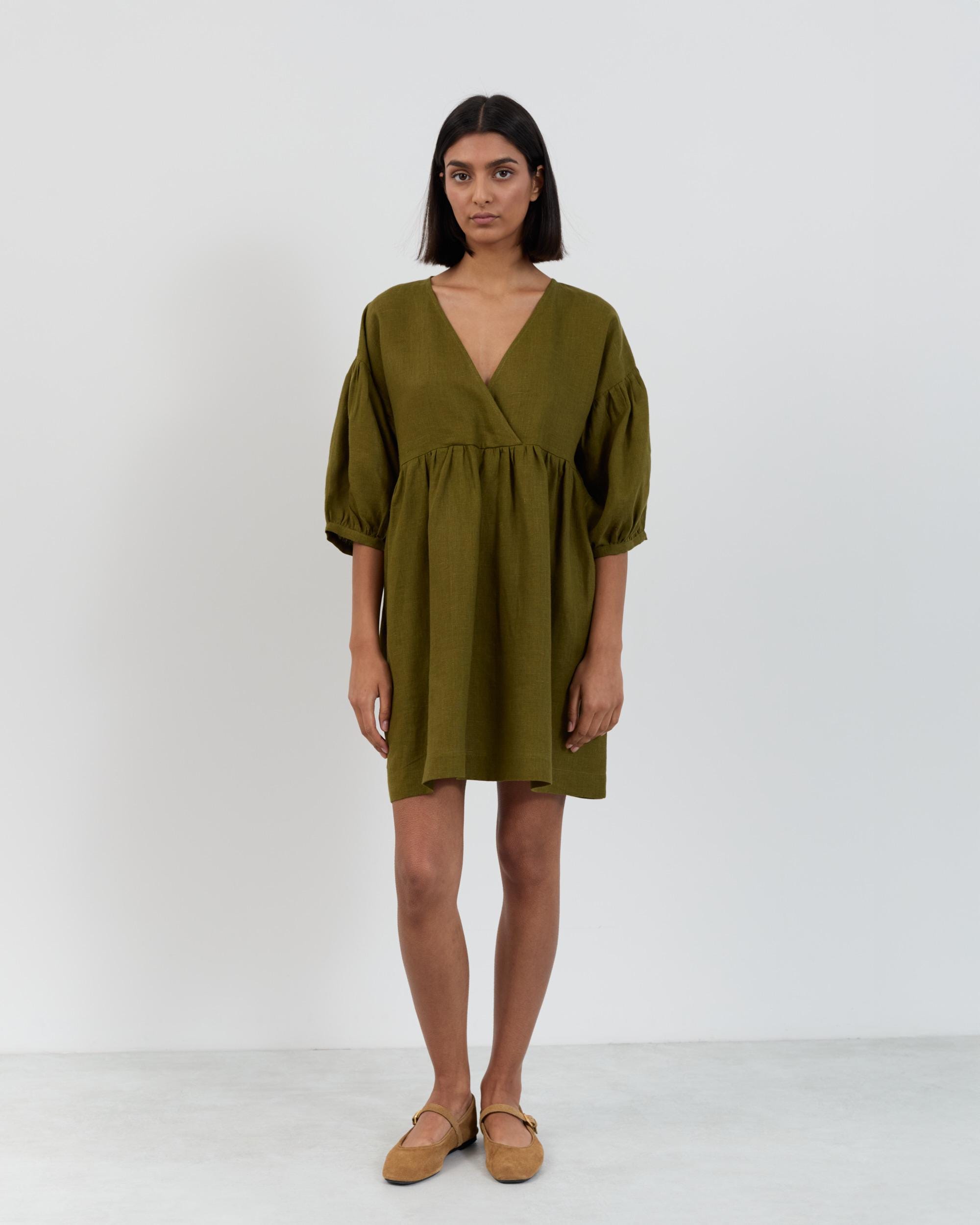 Linen Mini Wrap Dress Jane - Image 4