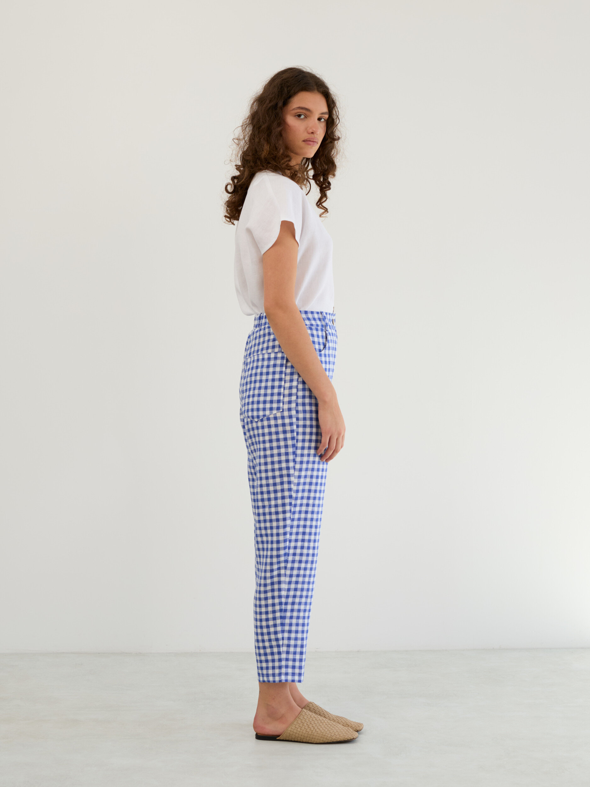 Linen High-Waisted Tapered Leg Pants SARAH - Image 5