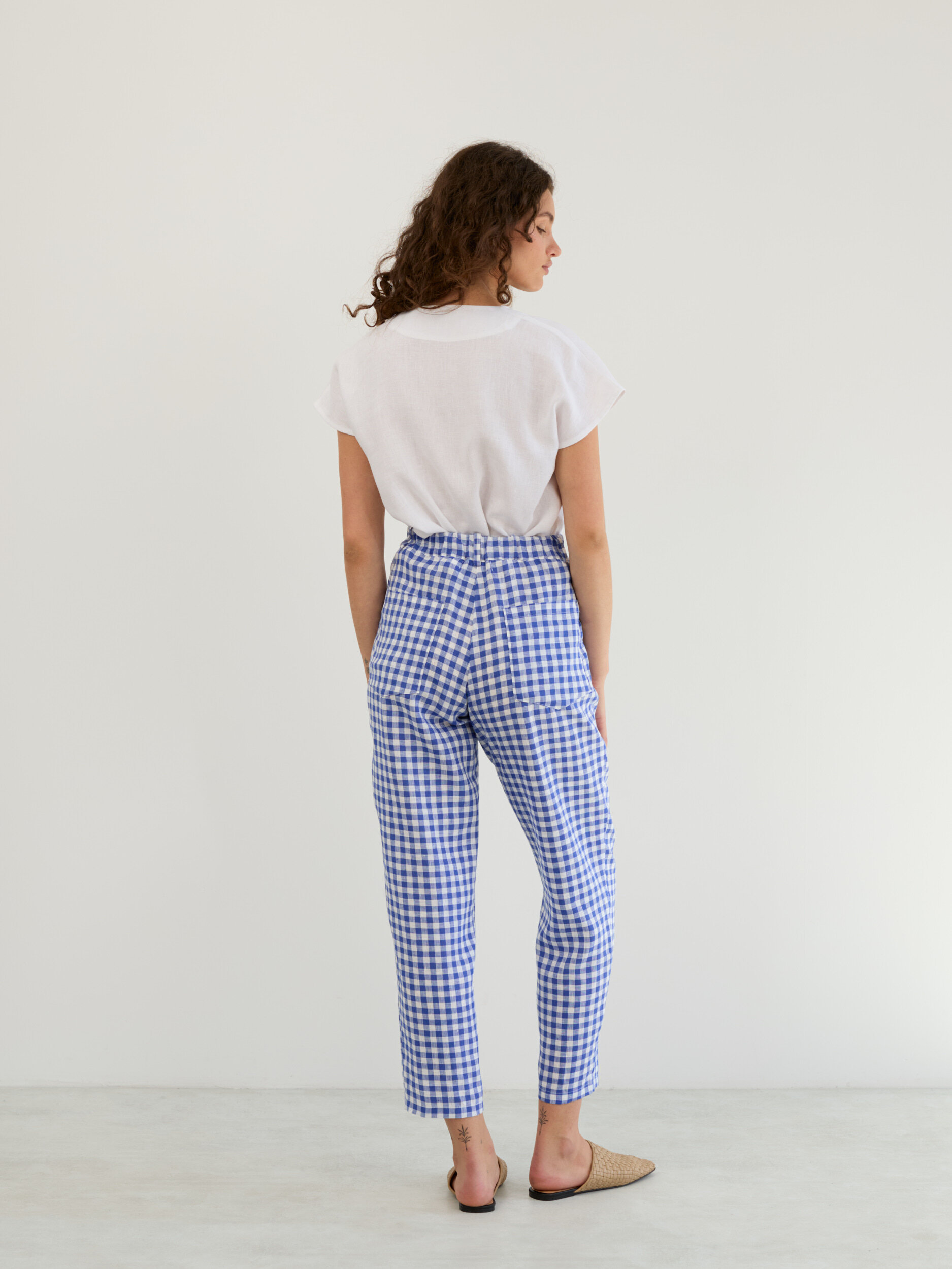 Linen High-Waisted Tapered Leg Pants SARAH - Image 6