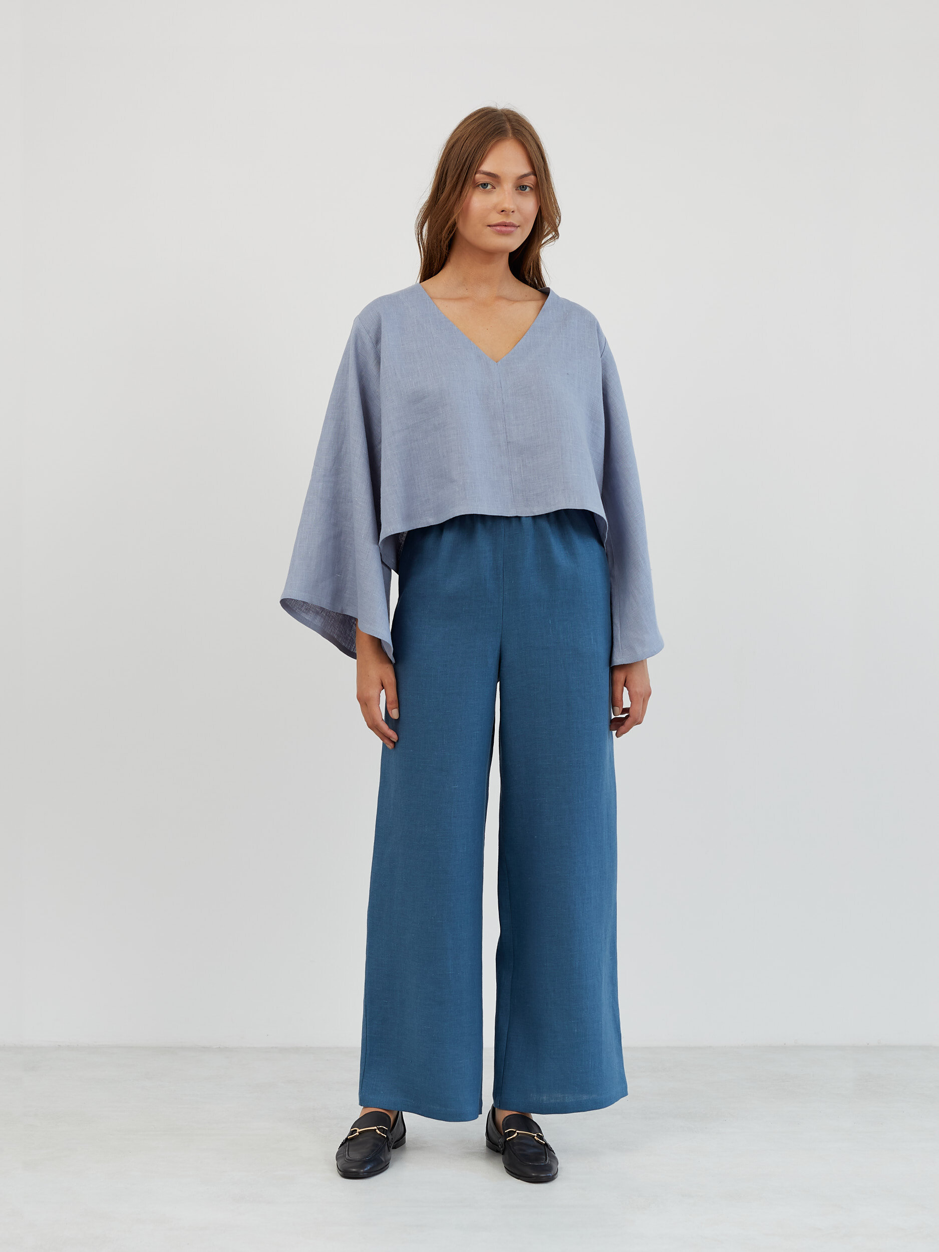 Linen Palazzo Wide Leg Pants ARVEN - Image 1
