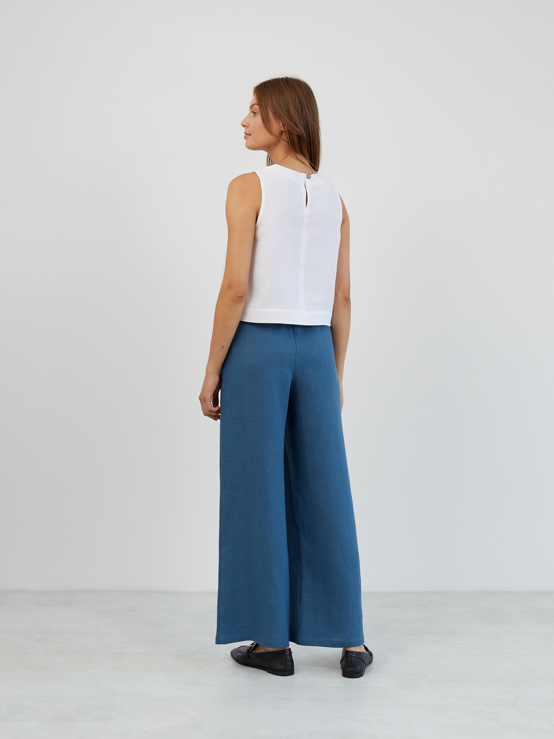 Linen Palazzo Wide Leg Pants ARVEN - Image 5