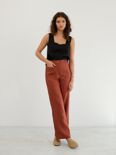 Linen Tailored Straight Leg Pants JOEL