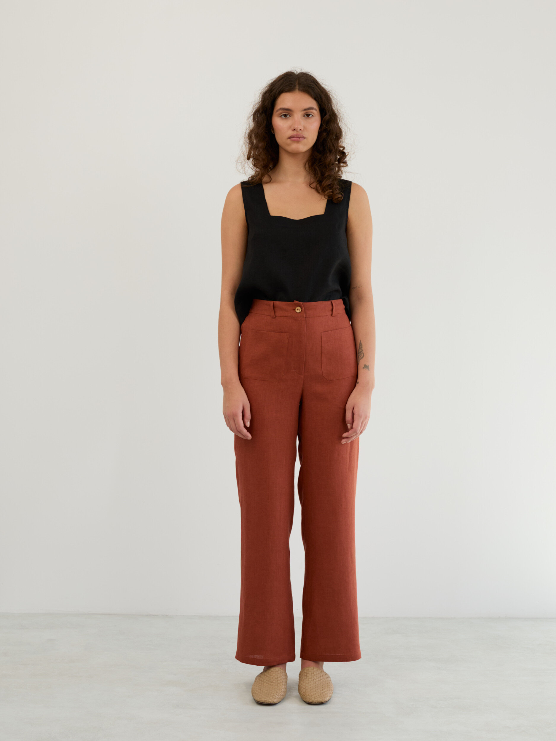 Linen Tailored Straight Leg Pants JOEL - Image 3