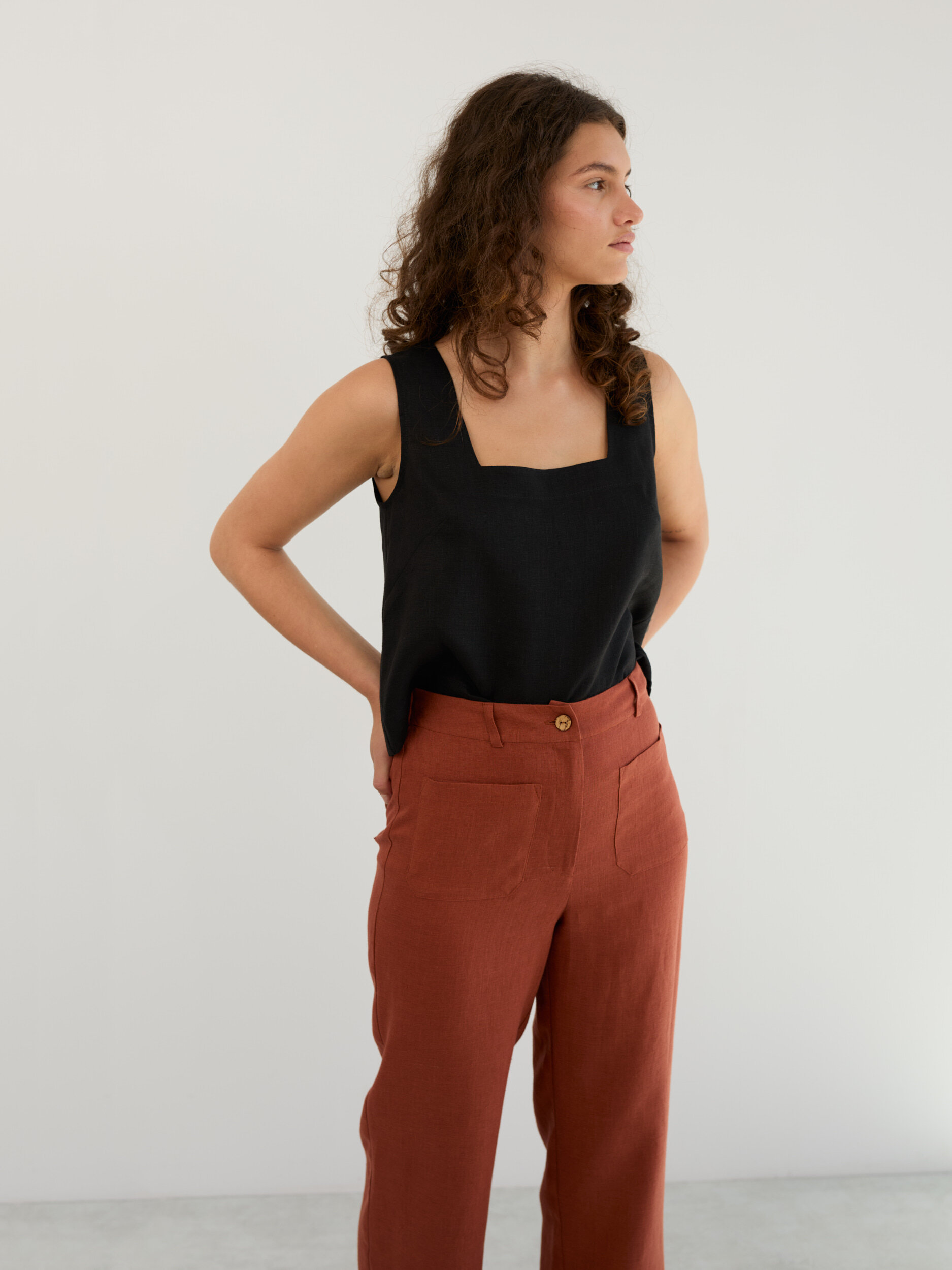 Linen Tailored Straight Leg Pants JOEL - Image 4