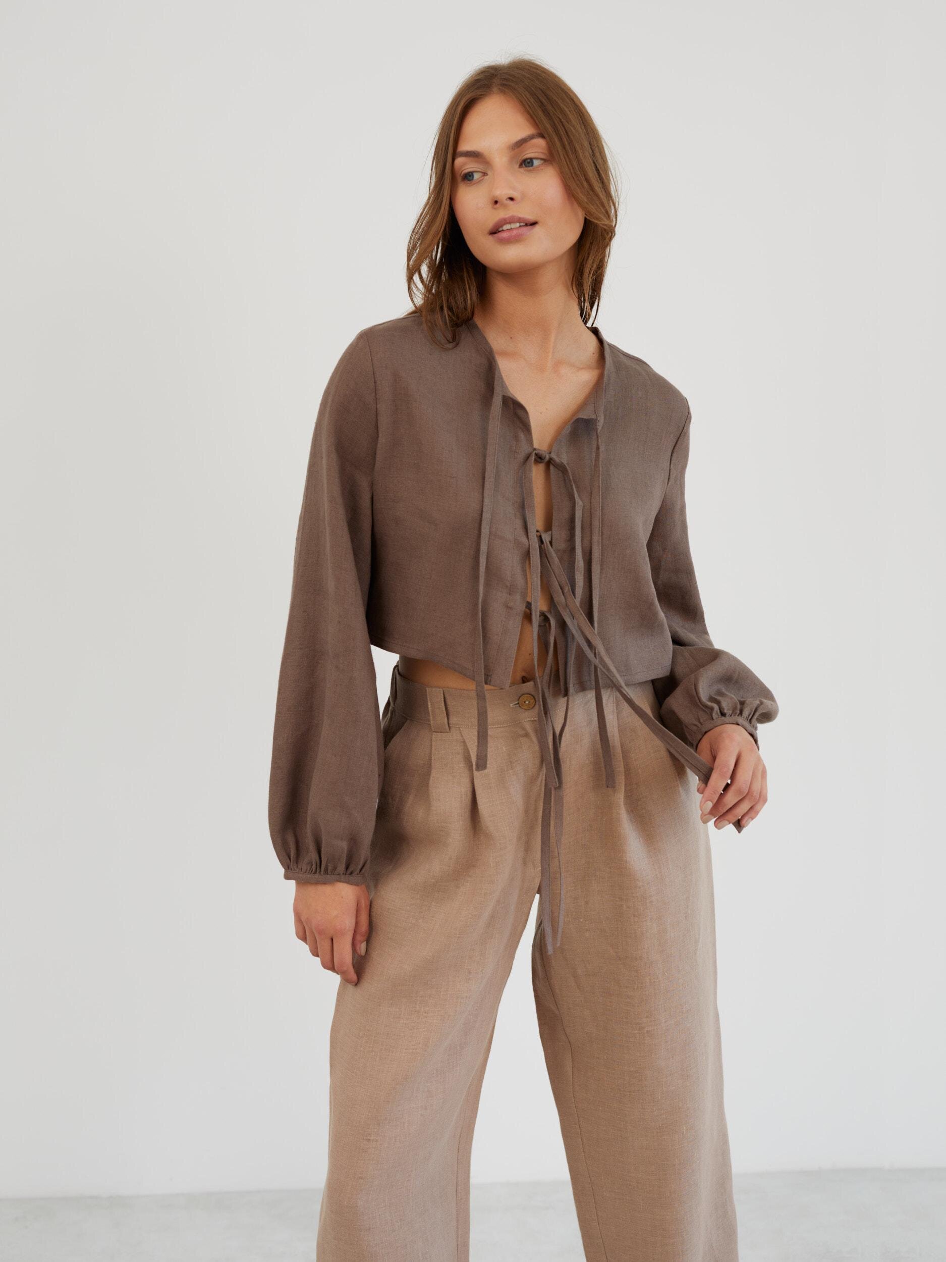 Linen Tailored Pleated Pants JAMES - Image 3