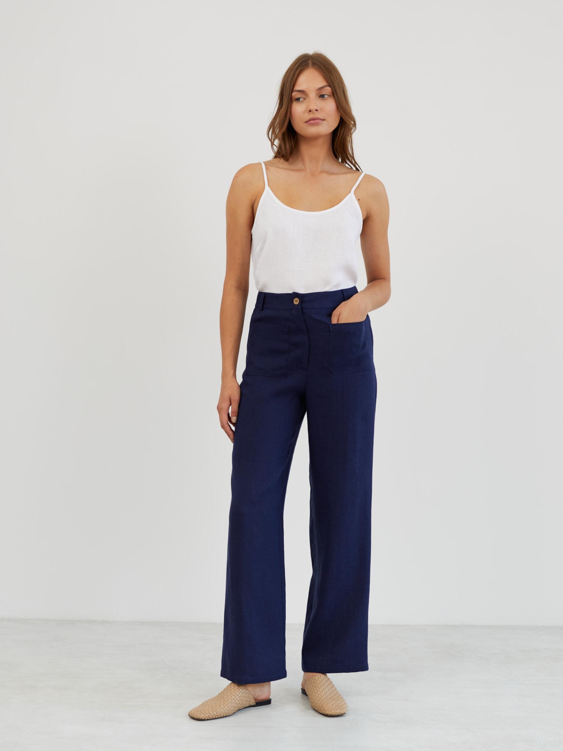 Linen Tailored Straight Leg Pants JOEL - Image 1