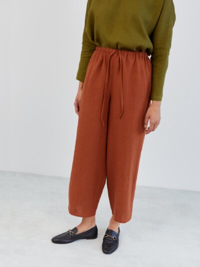 Linen Wide Leg Drawstring Pants DUKE