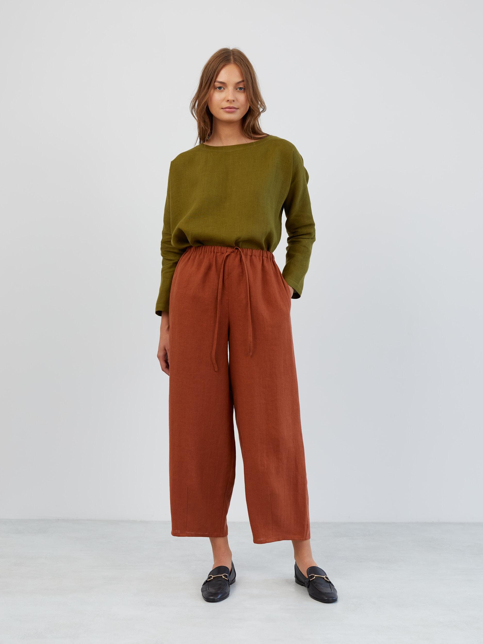 Linen Wide Leg Drawstring Pants DUKE - Image 2