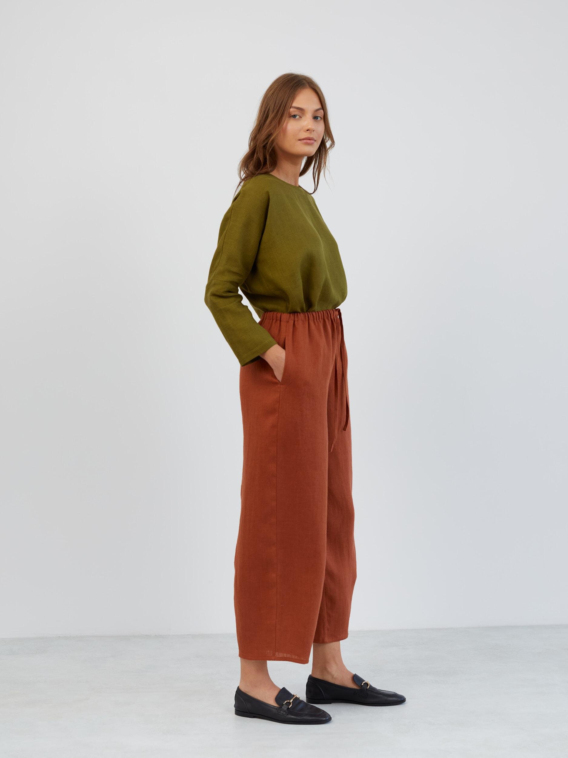 Linen Wide Leg Drawstring Pants DUKE - Image 3