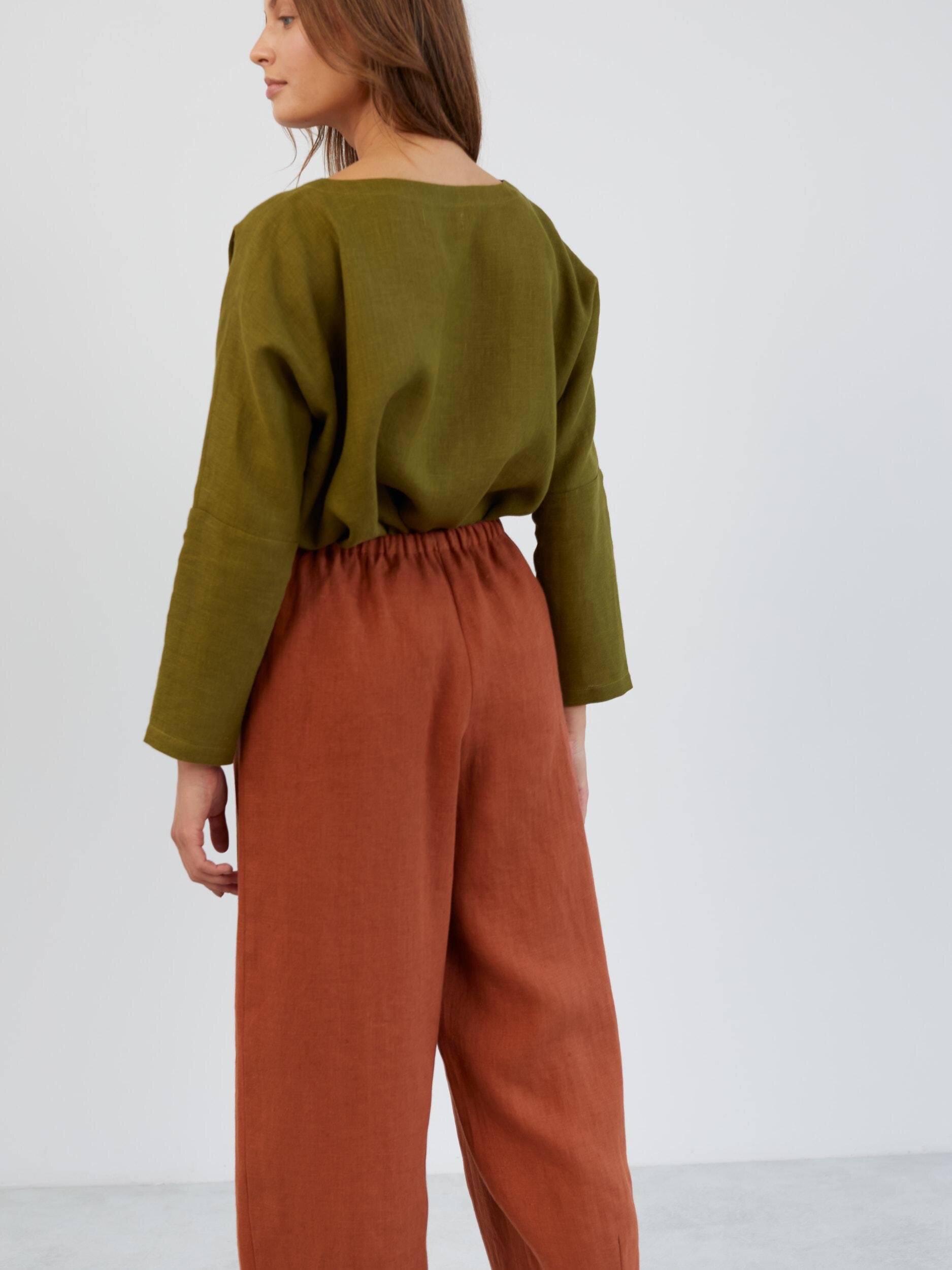 Linen Wide Leg Drawstring Pants DUKE - Image 4