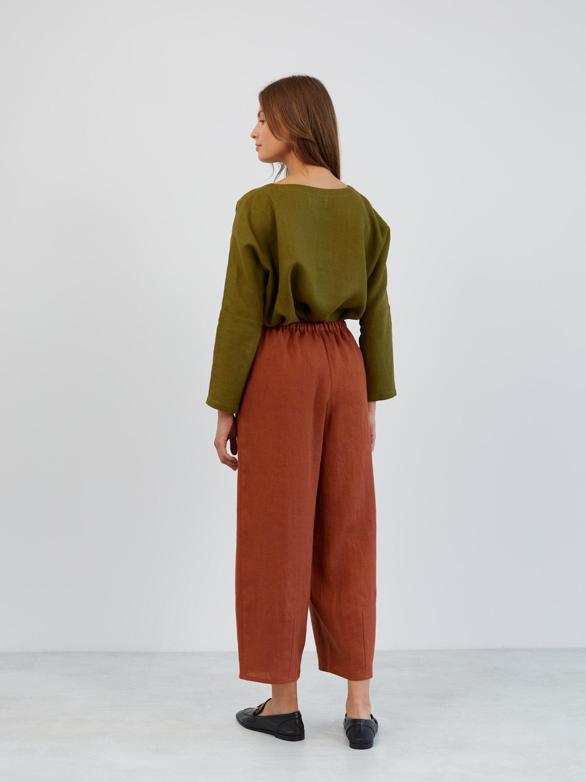 Linen Wide Leg Drawstring Pants DUKE - Image 6
