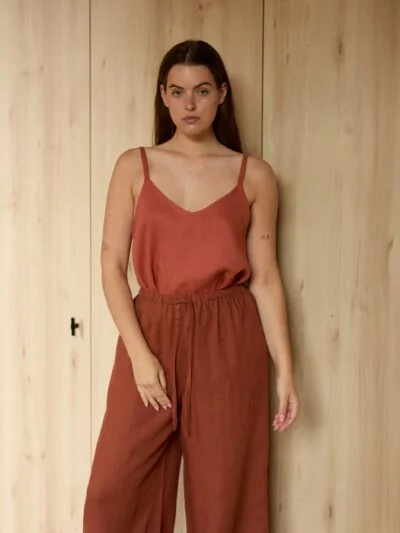 Wide Leg Linen Pants LUCAS | Drawstring Waist