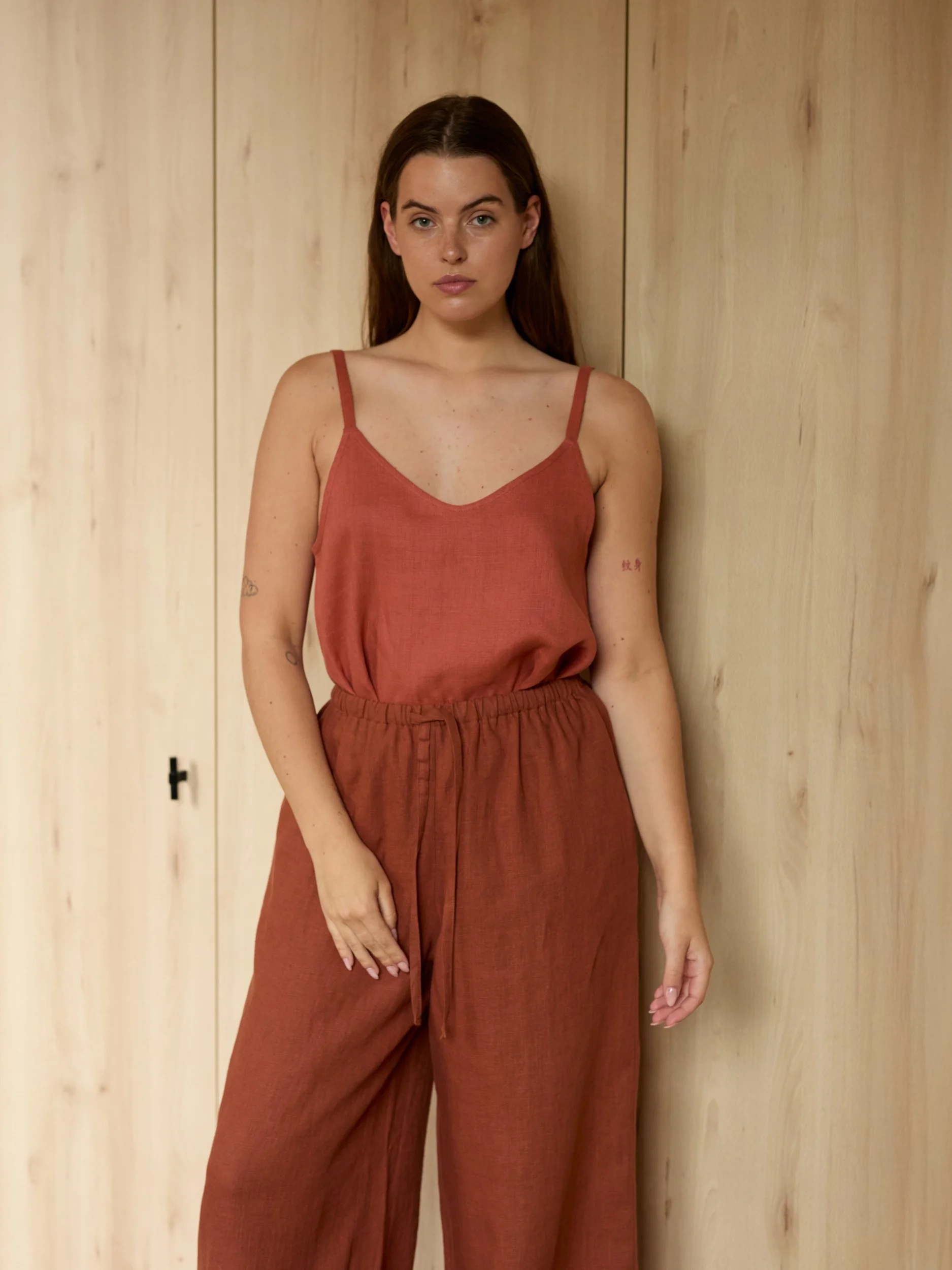 Wide Leg Linen Pants LUCAS | Drawstring Waist - Image 1