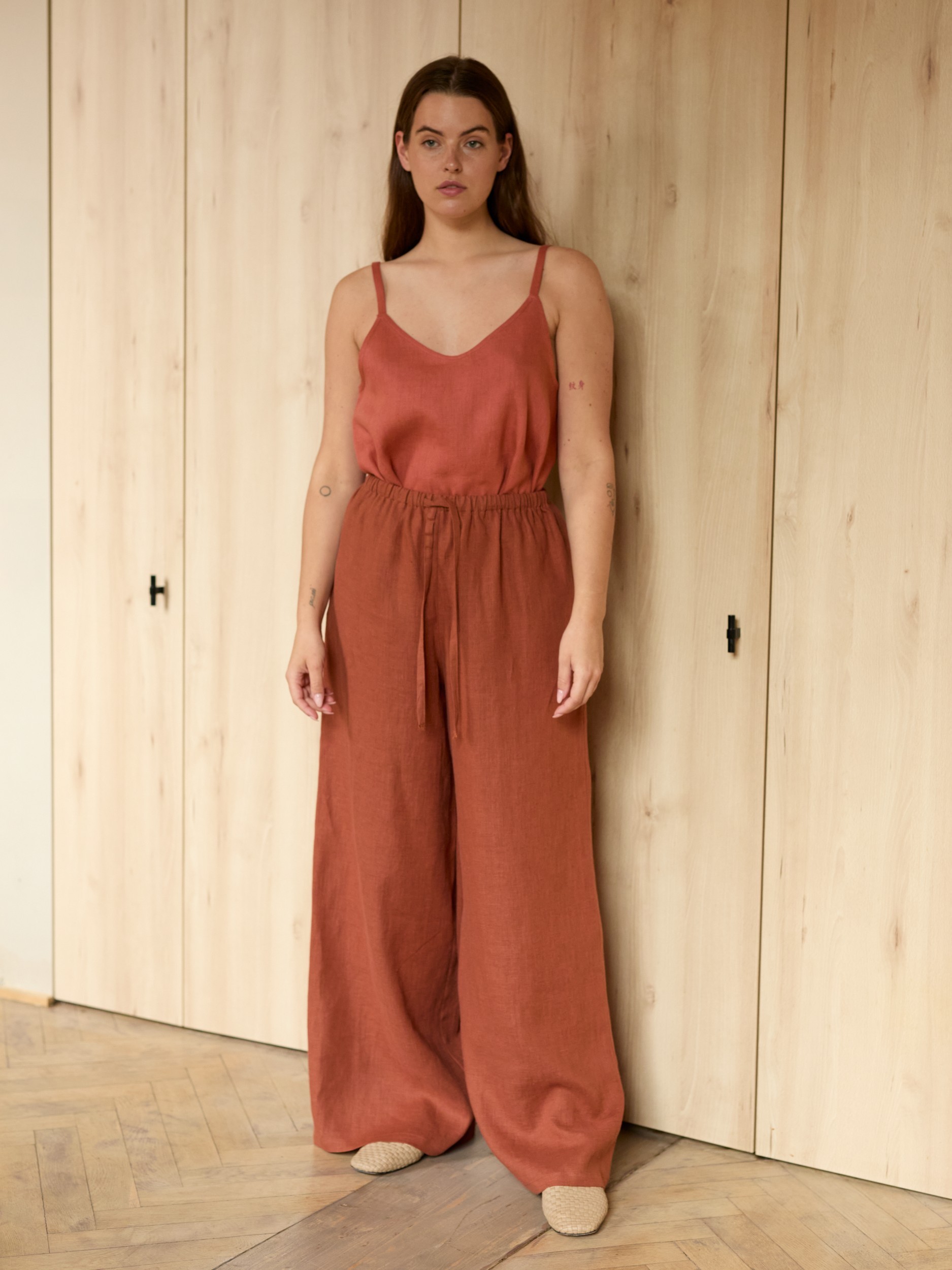 Wide Leg Linen Pants LUCAS | Drawstring Waist - Image 2