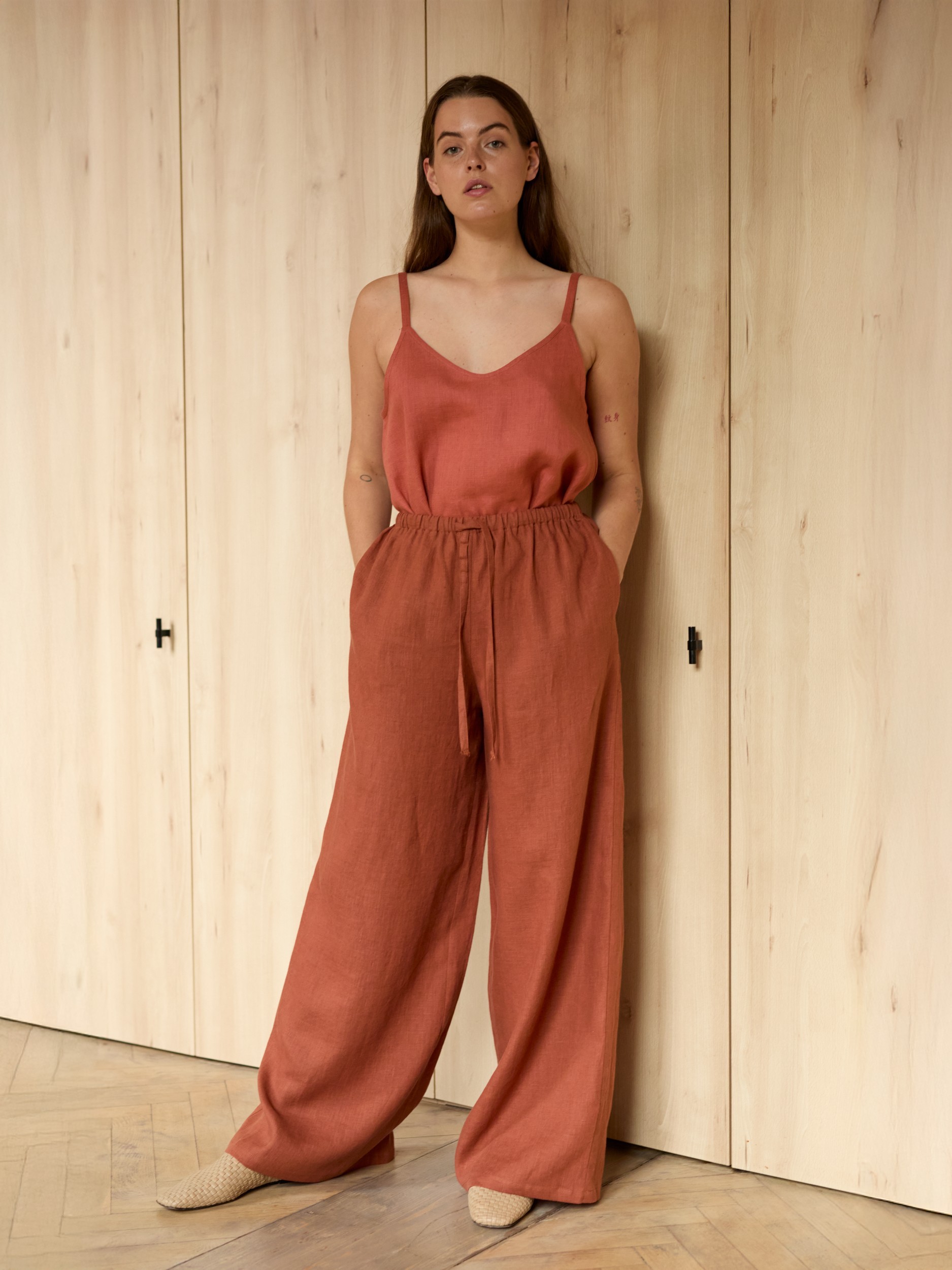 Wide Leg Linen Pants LUCAS | Drawstring Waist - Image 4