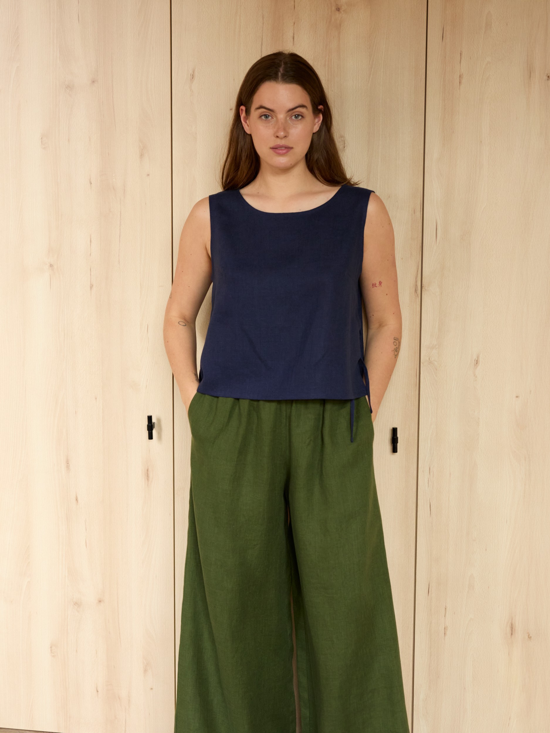Linen Wide Leg Pants PEARL | High Waisted with Elastic Waist - Image 5