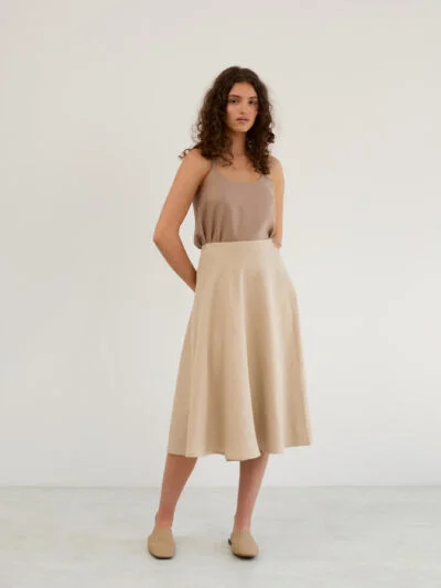 Linen Wrap Midi Skirt KENZIE