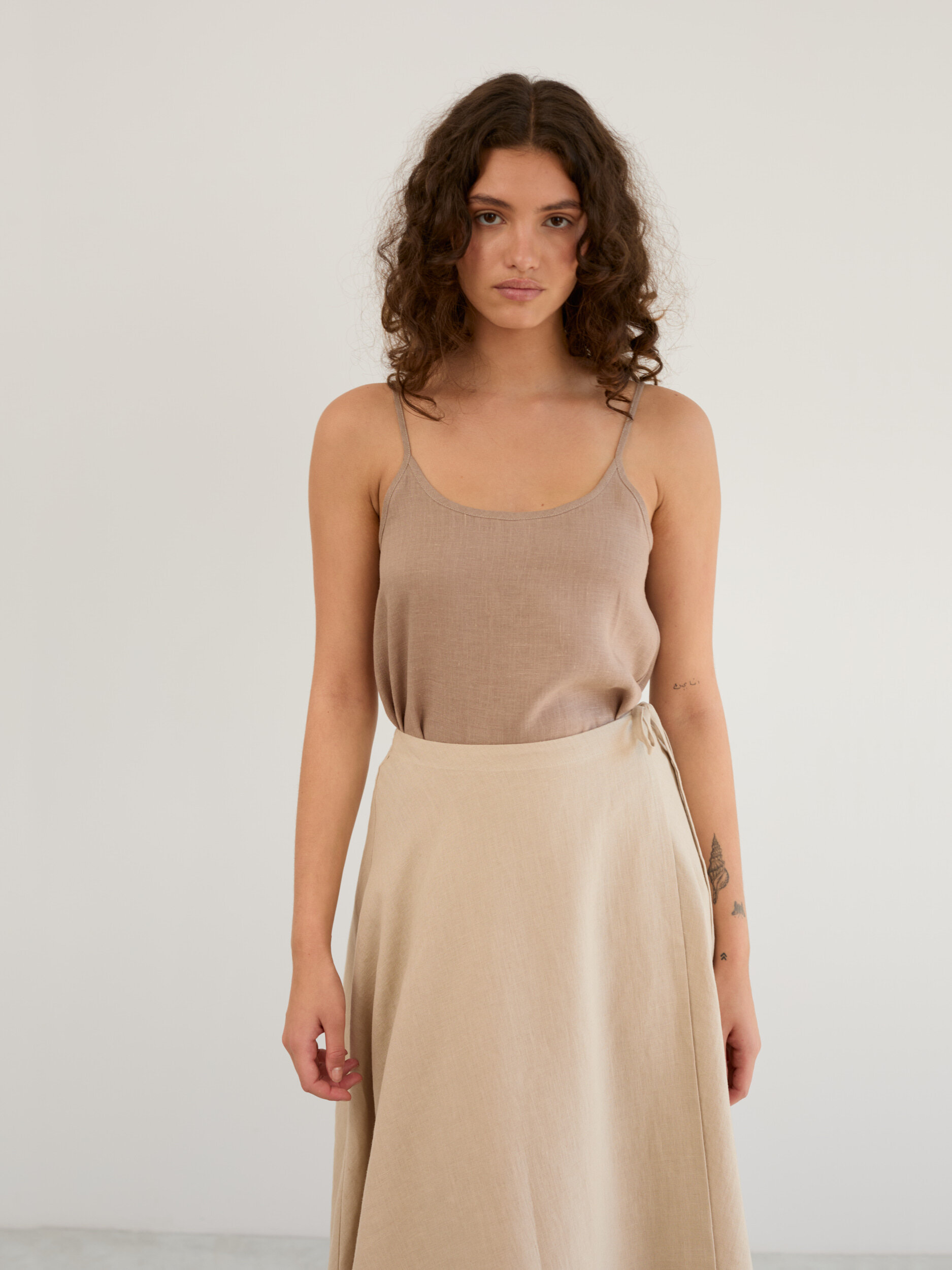 Linen Wrap Midi Skirt KENZIE - Image 2