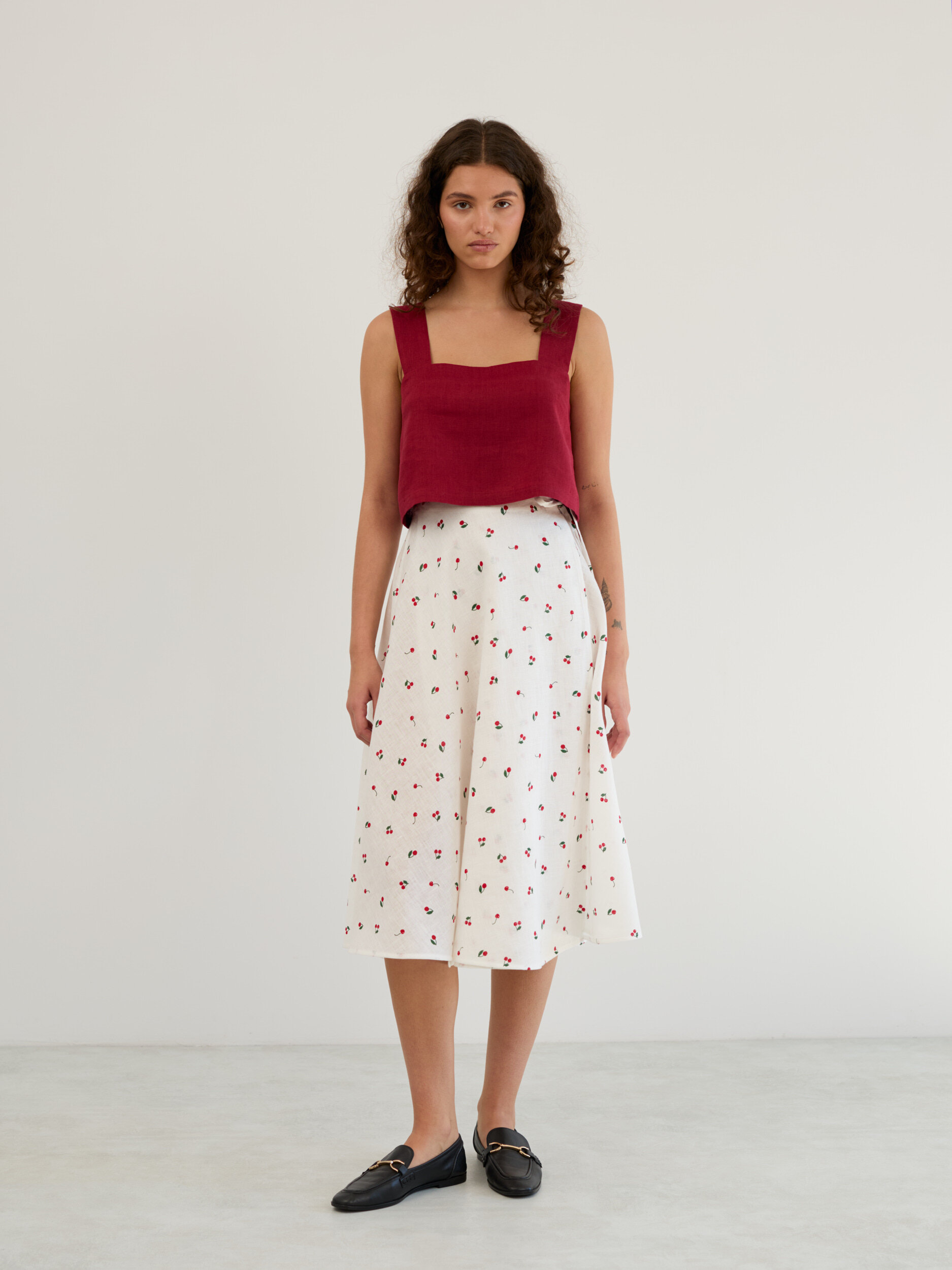 Linen Wrap Midi Skirt KENZIE - Image 6