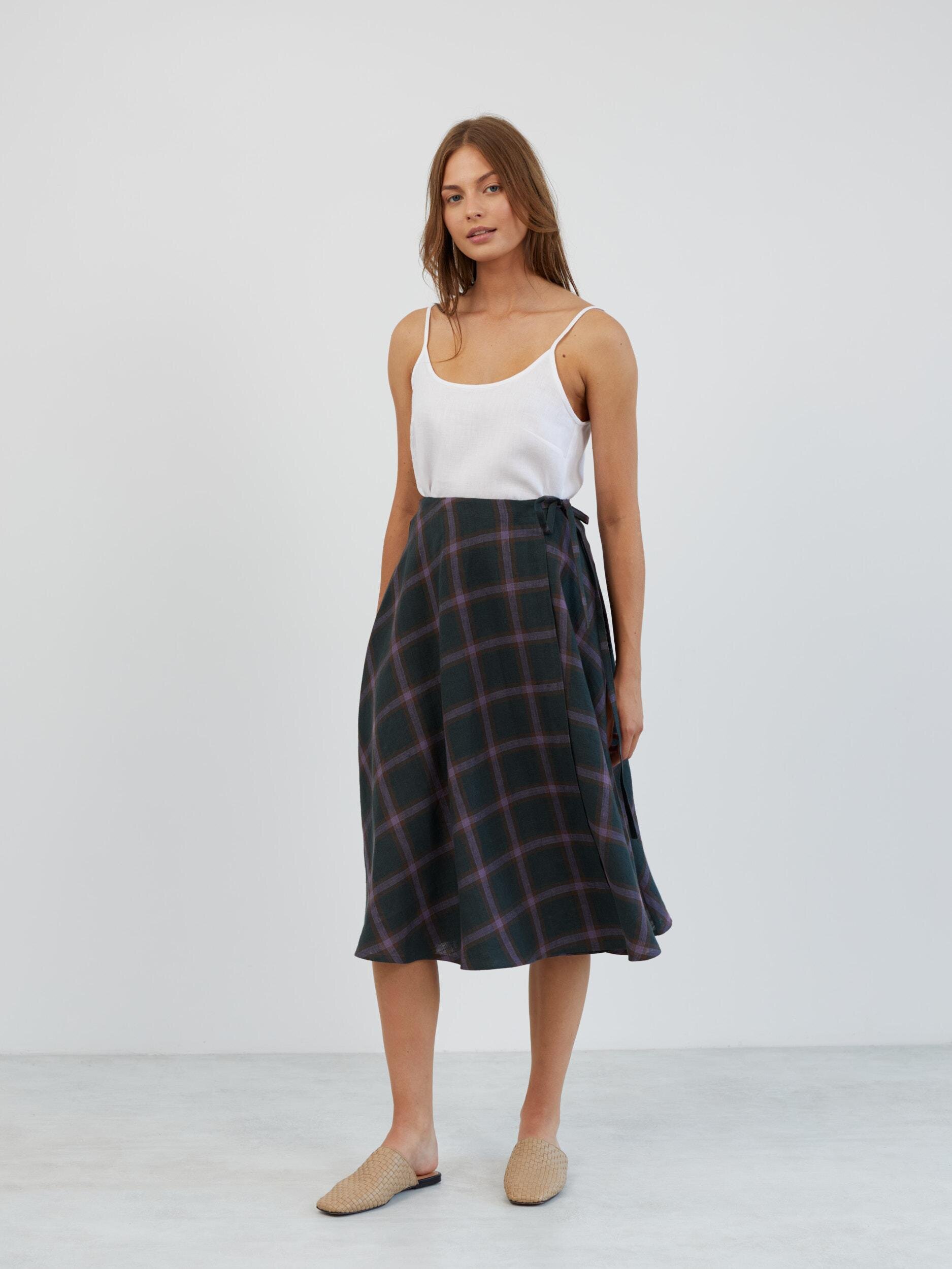 Linen Wrap Midi Skirt KENZIE - Image 1