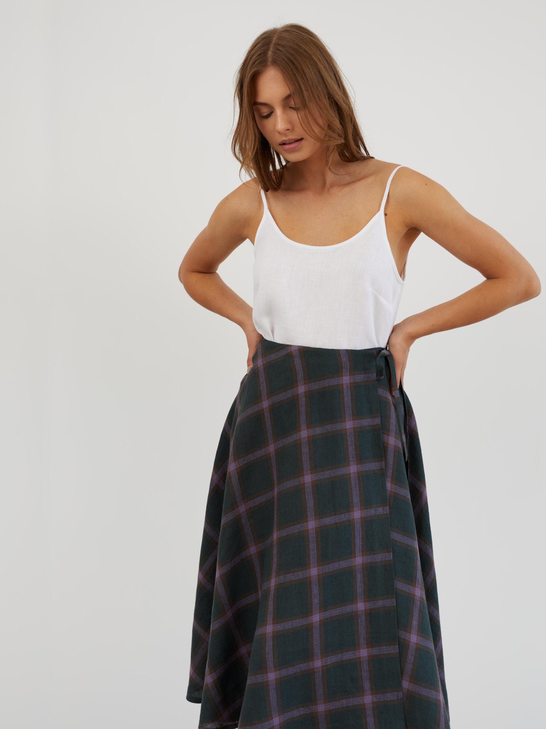 Linen Wrap Midi Skirt KENZIE - Image 2