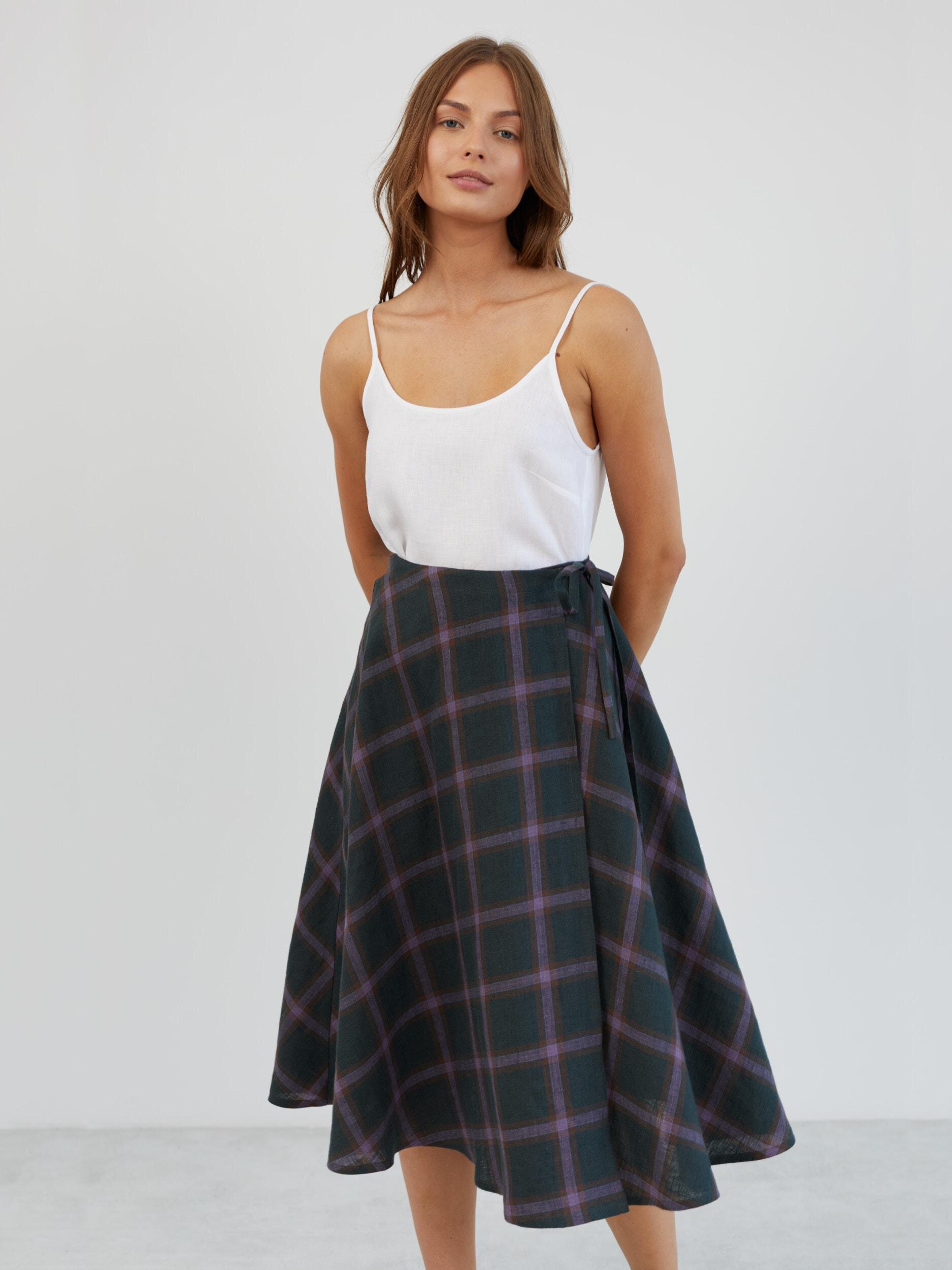 Linen Wrap Midi Skirt KENZIE - Image 3