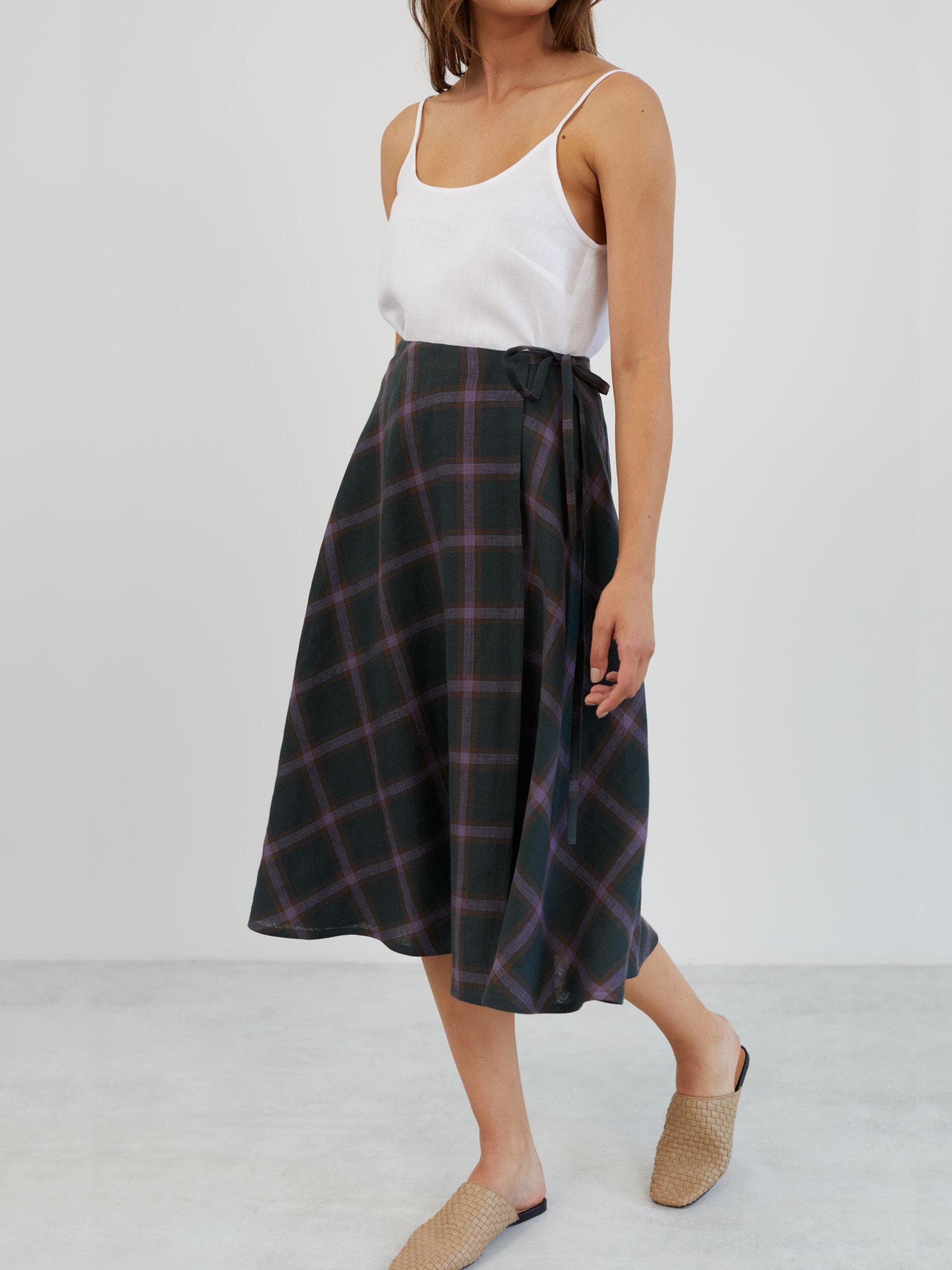Linen Wrap Midi Skirt KENZIE - Image 4