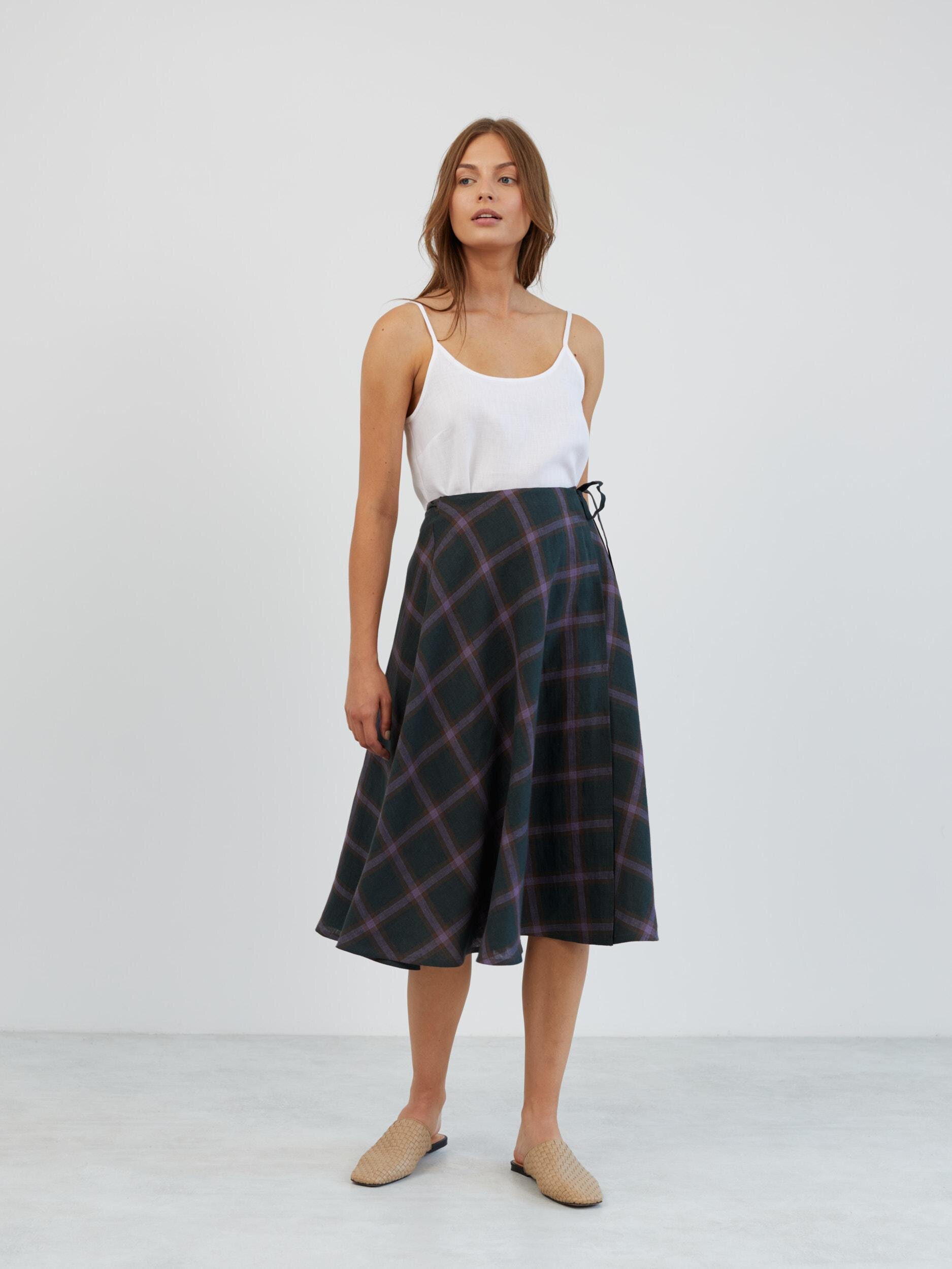Linen Wrap Midi Skirt KENZIE - Image 5