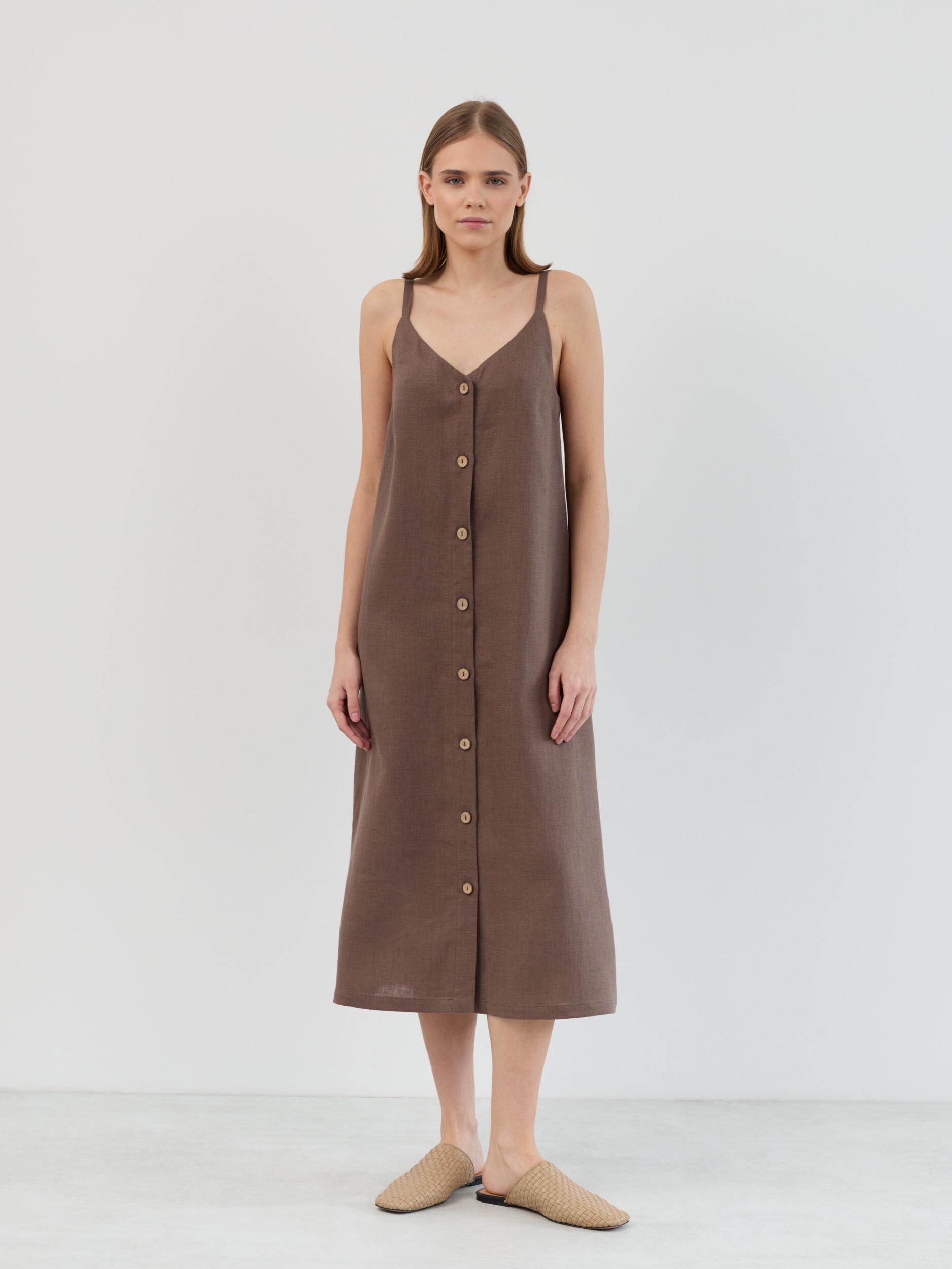 Linen Midi Dress Button Down Amara - Image 2