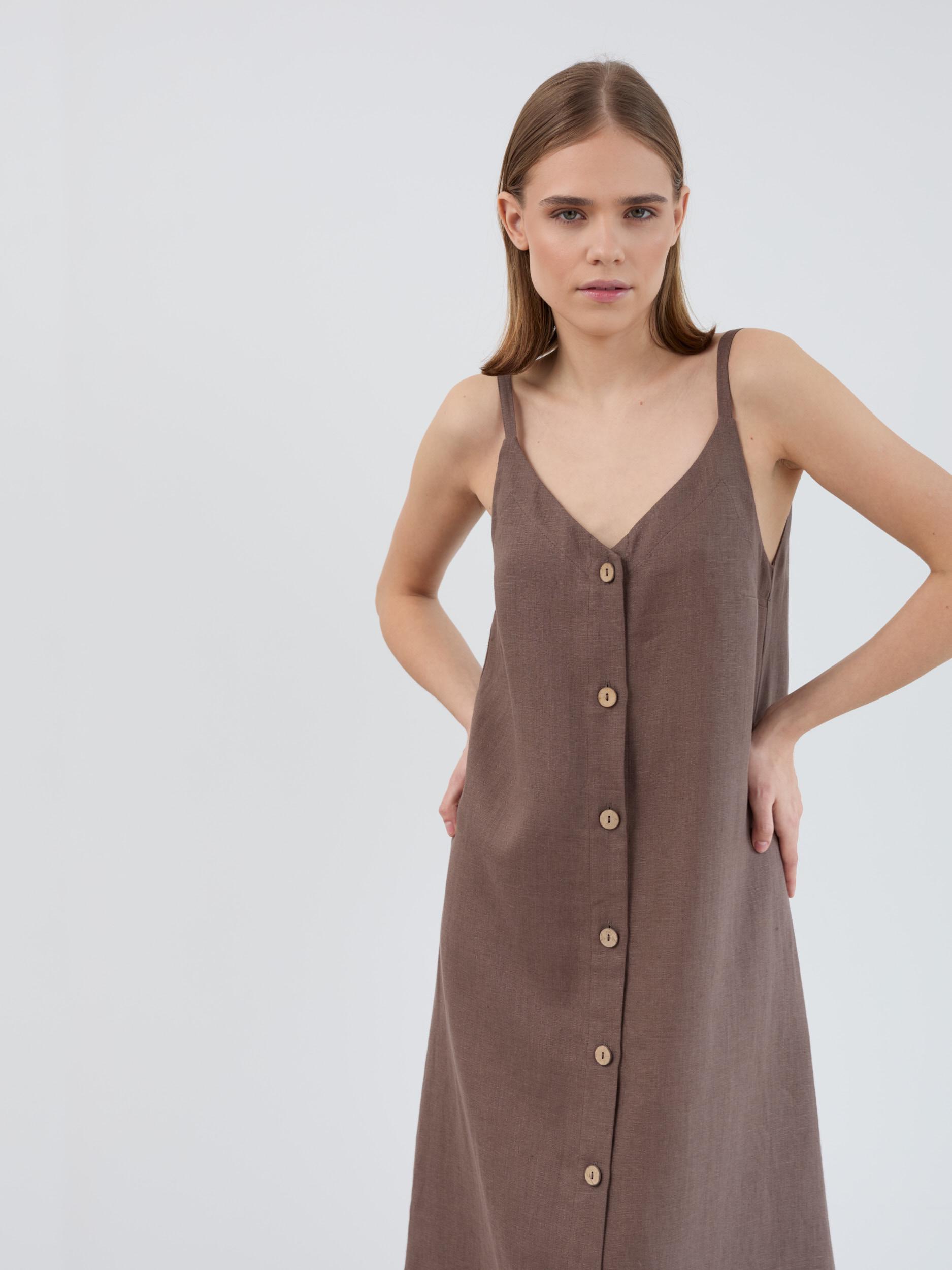 Linen Midi Dress Button Down Amara - Image 3